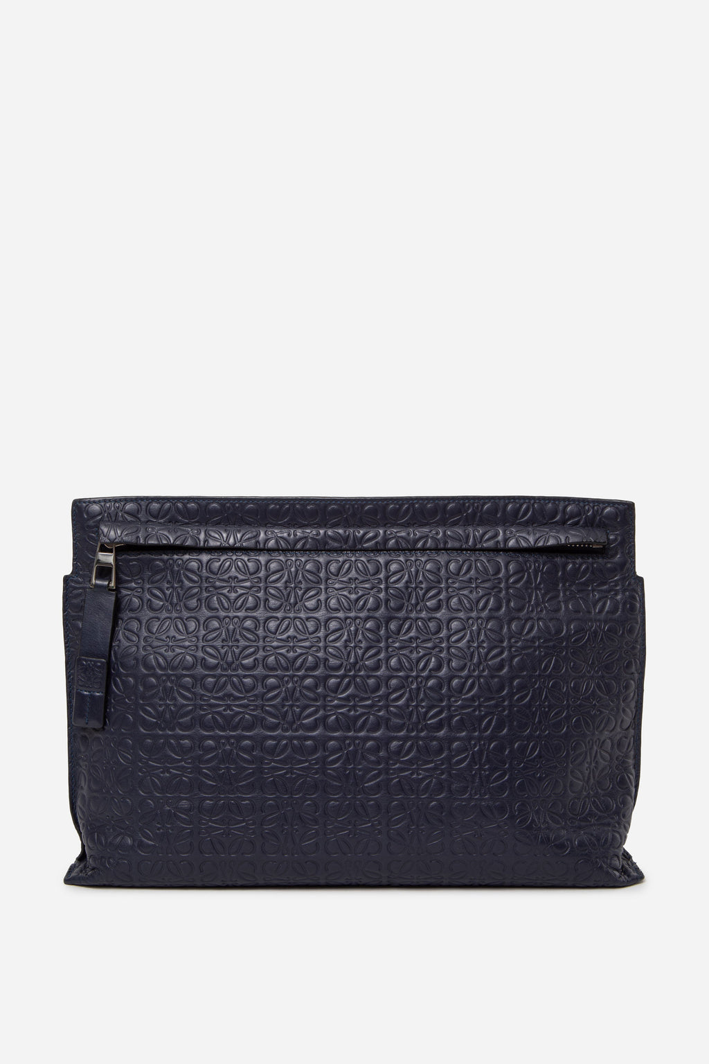 Loewe Navy Calfskin Embossed Repeat T Pouch