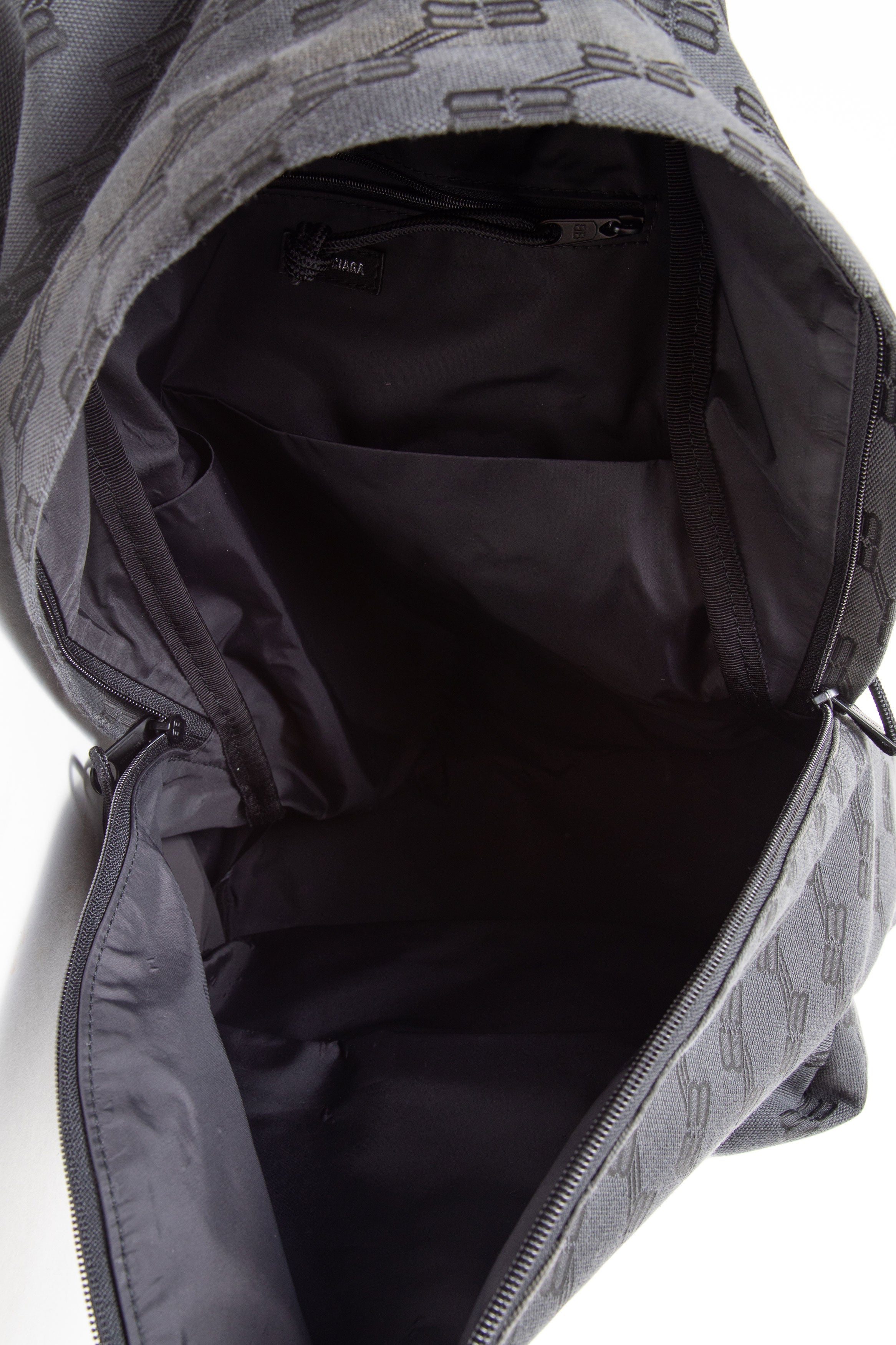Balenciaga Black Canvas BB Monogram Backpack