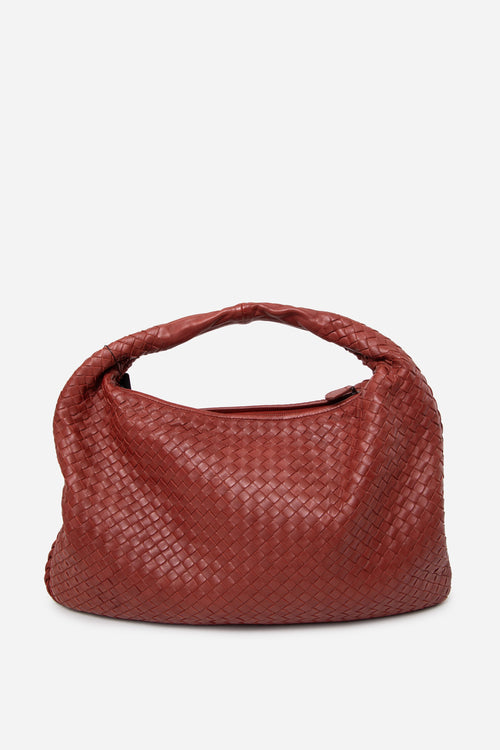 Bottega Veneta Red Intrecciato Veneta Hobo