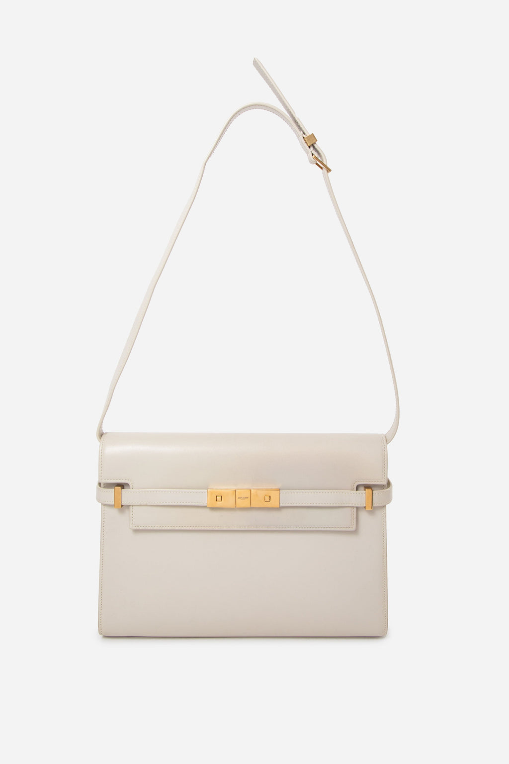 Saint Laurent Medium Calfskin Manhattan Shoulder Bag Cream