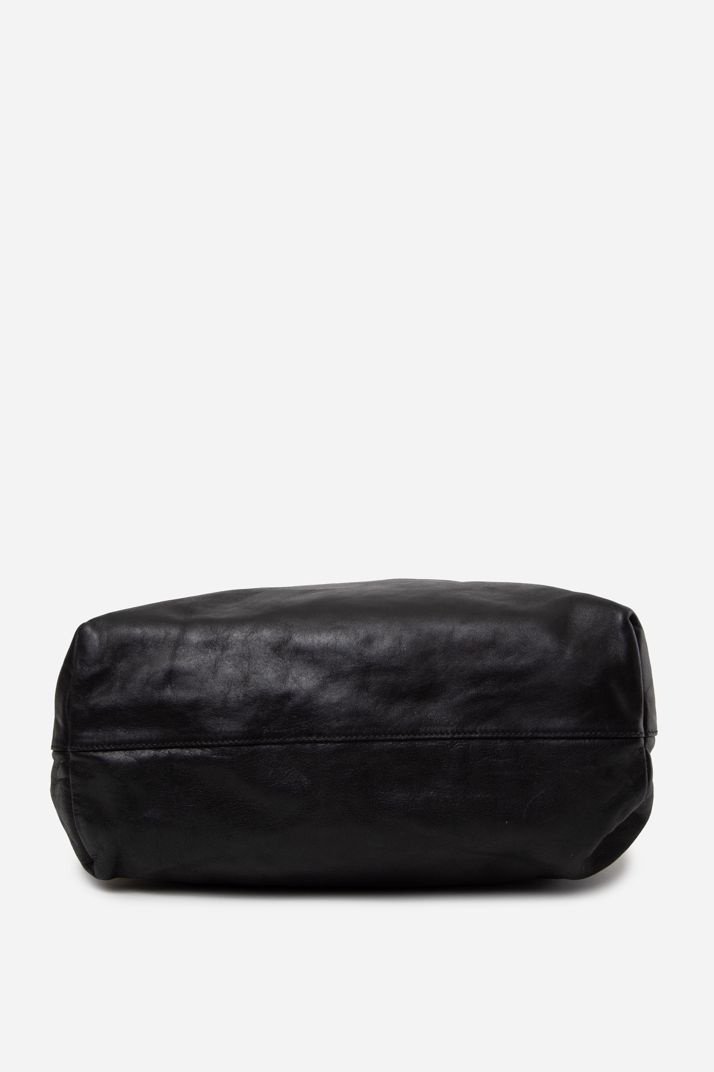 Miu Miu Black Vitello Soft Shopping Tote Bag