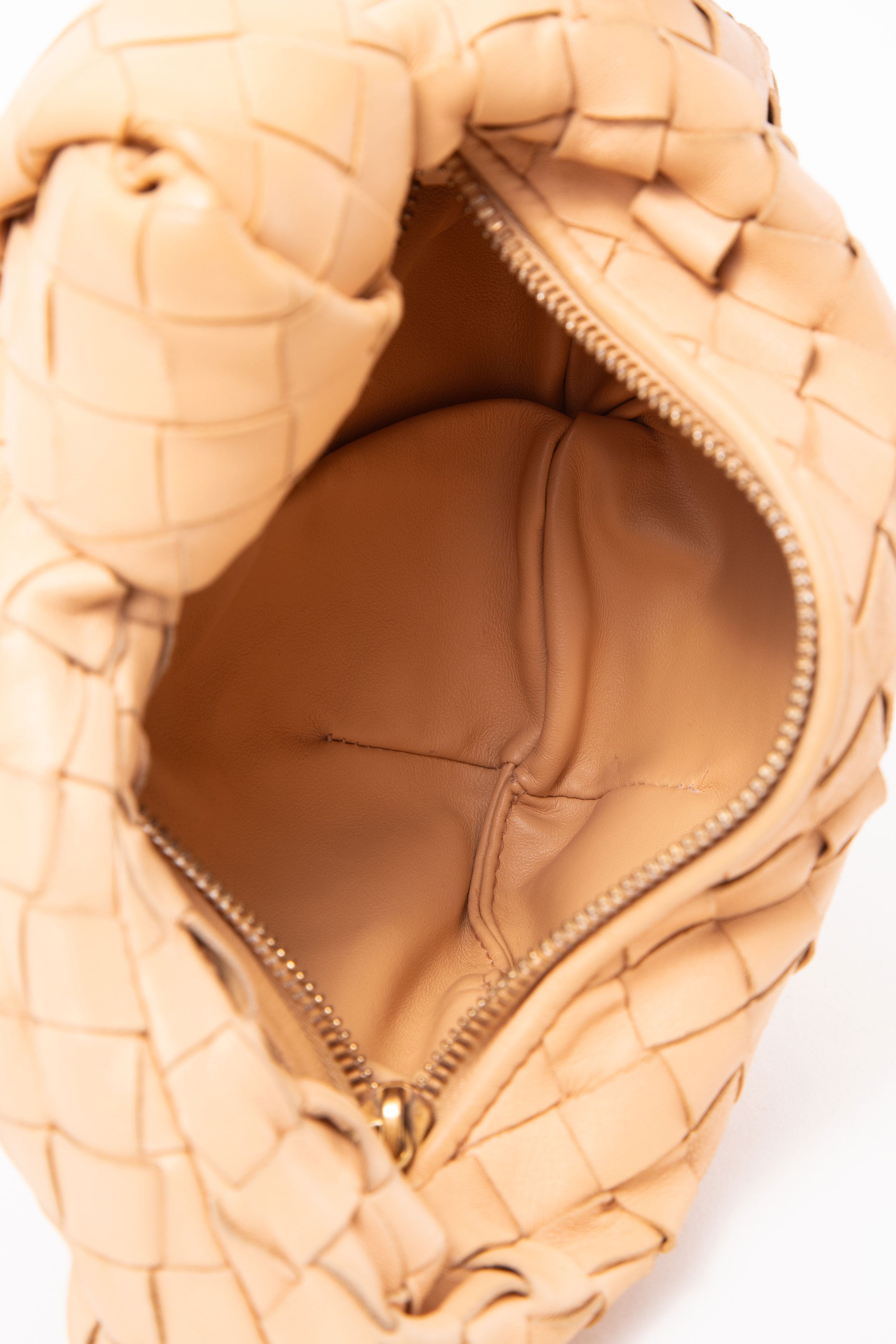 Bottega Veneta Beige Intrecciato Mini Jodie Bag