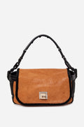 Celine Suede/Leather Flap Shoulder Bag Brown/Black