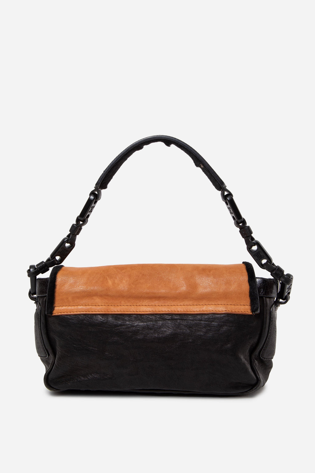 Celine Suede/Leather Flap Shoulder Bag Brown/Black