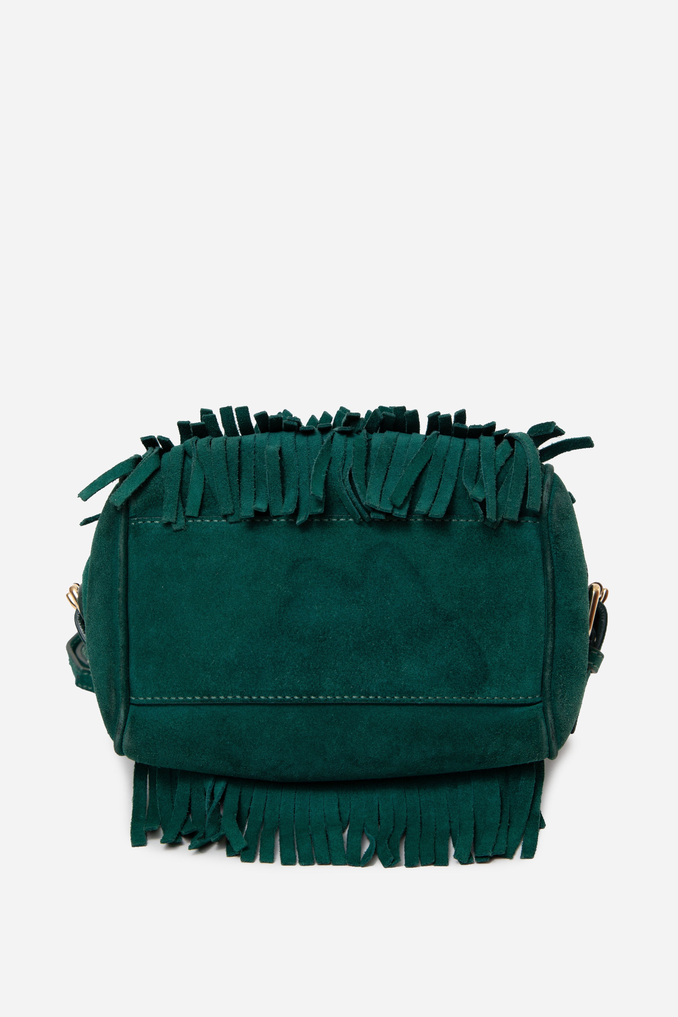 Burberry Green Suede Fringe Mini Chain Bag With Strap