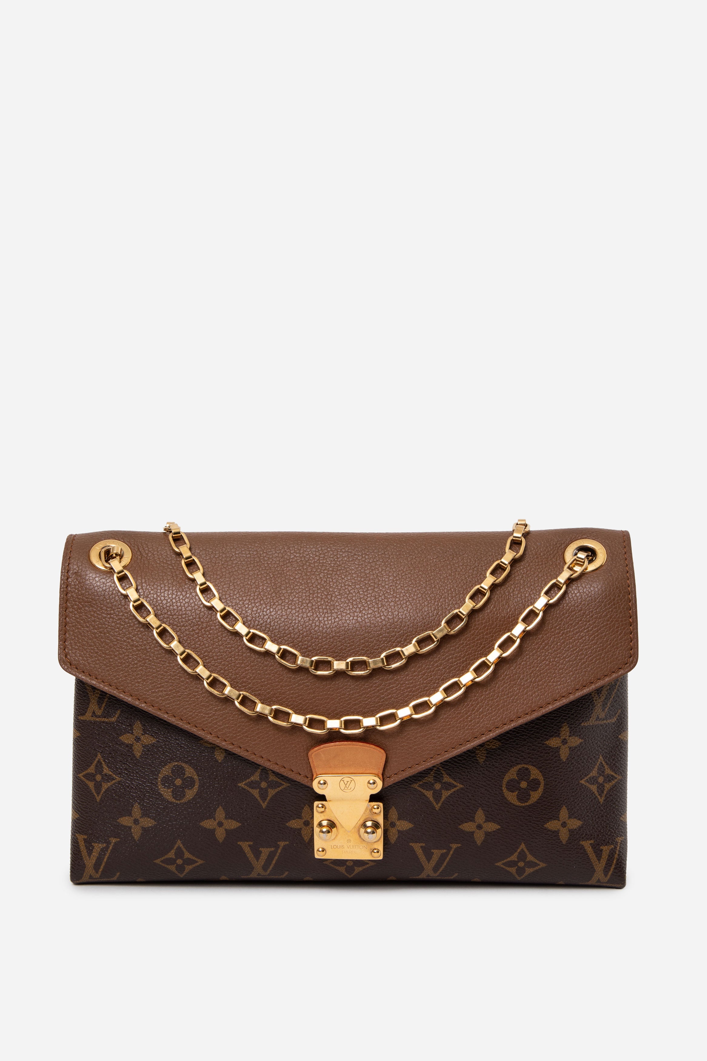Louis Vuitton 2014 Monogram/Brown Pallas Chain Shoulder Bag