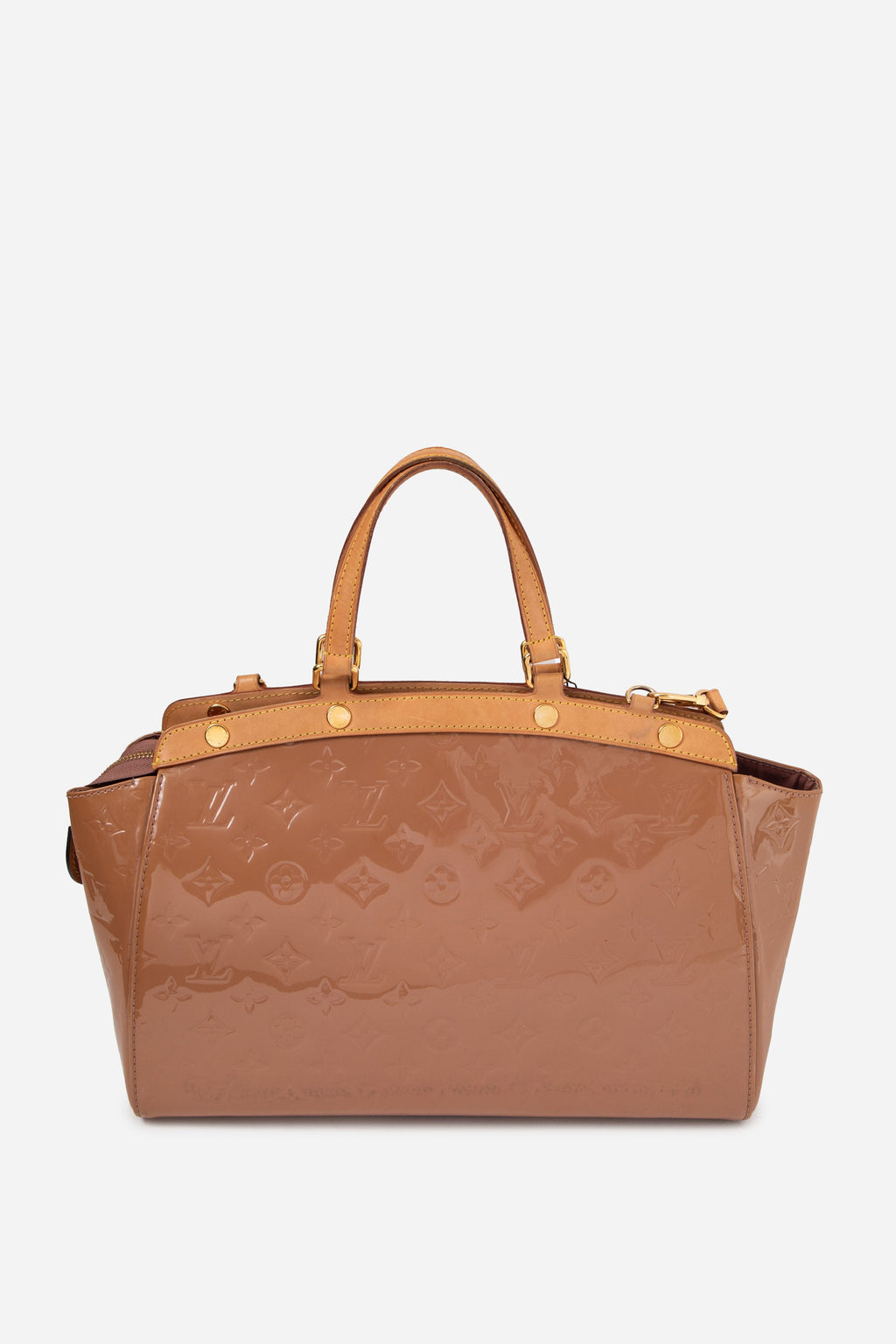 Louis Vuitton 2012 Beige Vernis Brea MM Top Handle With Strap