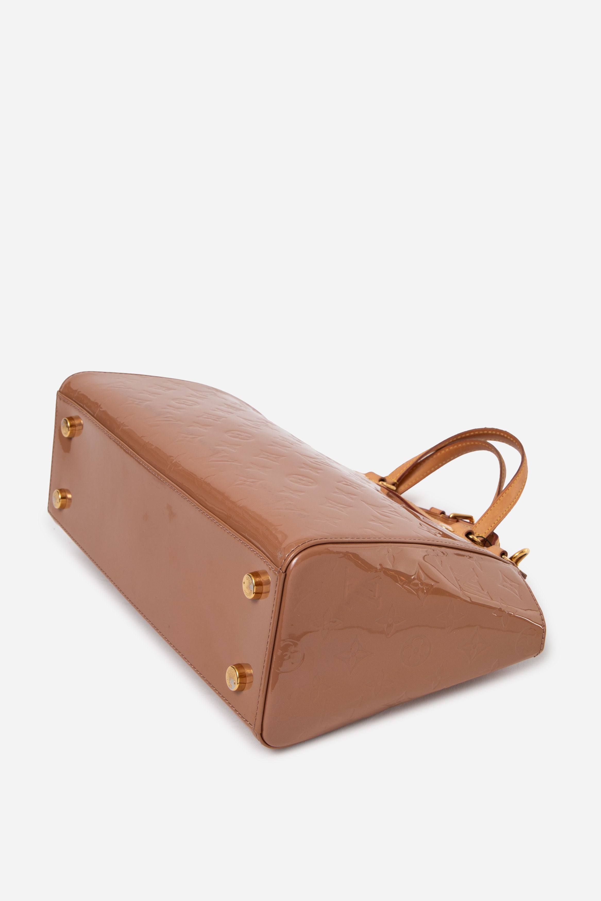 Louis Vuitton 2012 Beige Vernis Brea MM Top Handle With Strap