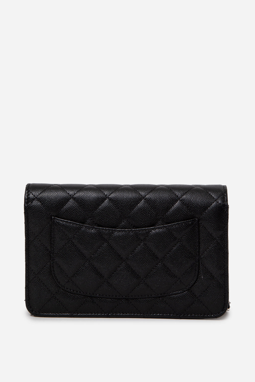 Pre-Owned Chanel 25C Black Caviar Wallet On Chain