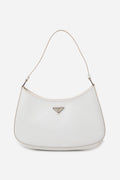 Prada Large Spazzolato Cleo Shoulder Bag White