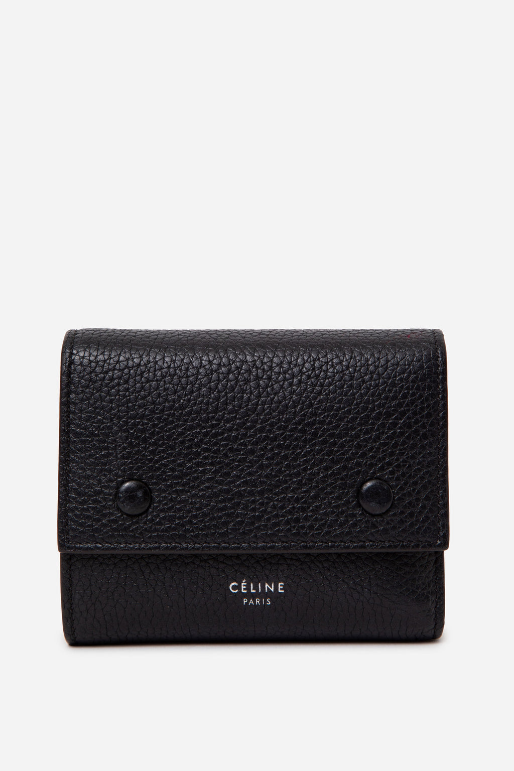 Celine Black/Yellow Leather Trifold Wallet
