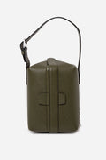 Valextra Calf Leather Tric Trac Bag With Strap Green