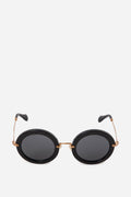 Miu Miu Acetate Glitter Round Sunglasses SMU13N Black