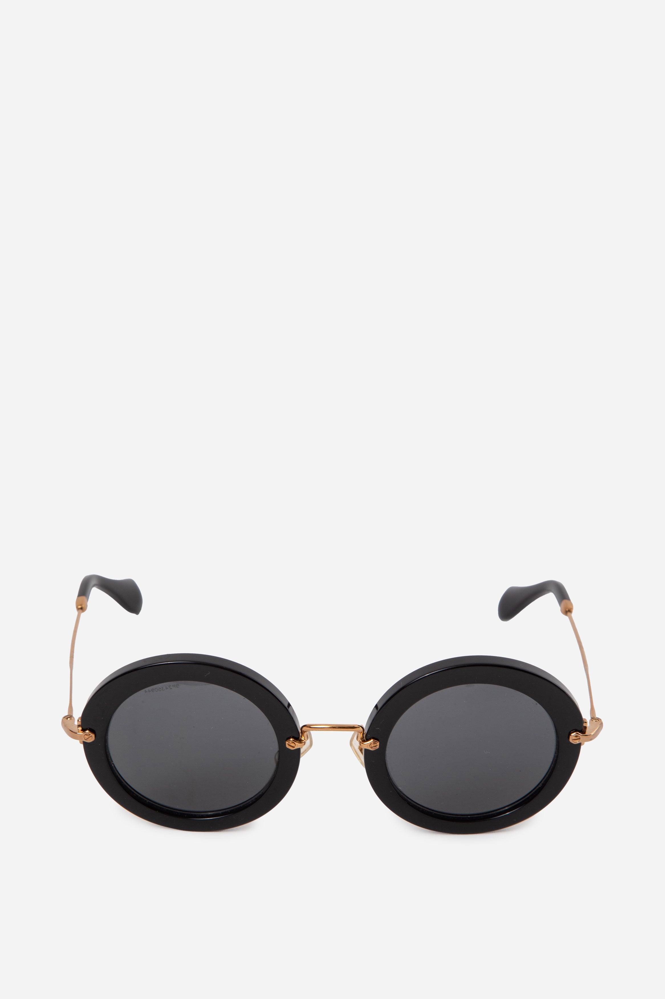 Miu Miu Acetate Glitter Round Sunglasses SMU13N Black