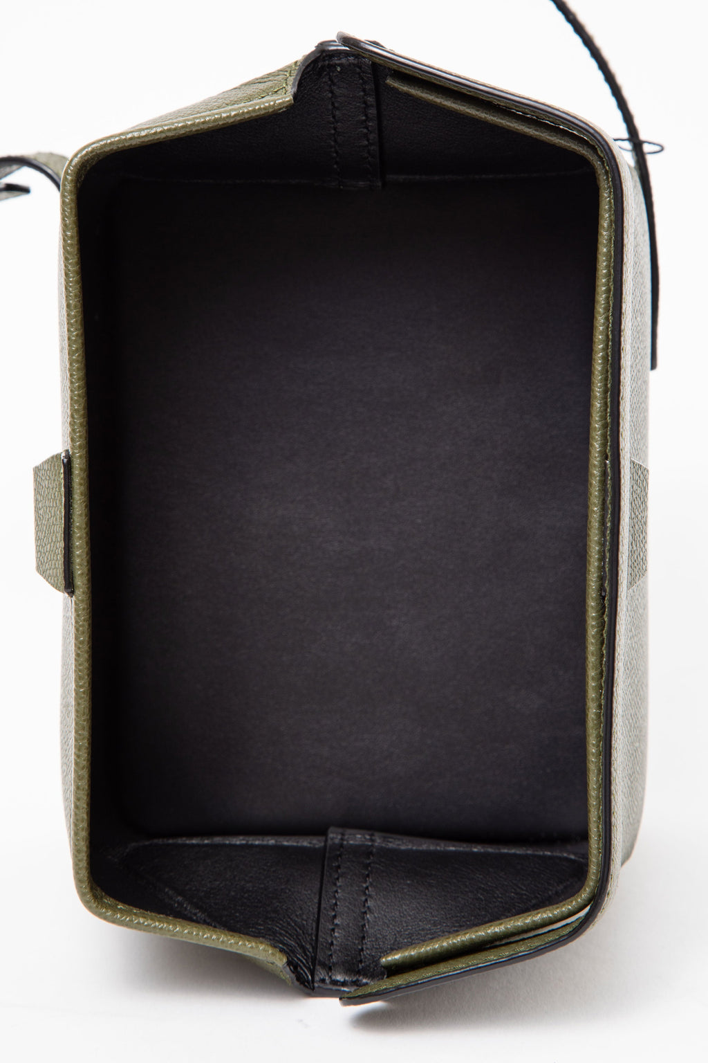 Valextra Calf Leather Tric Trac Bag With Strap Green