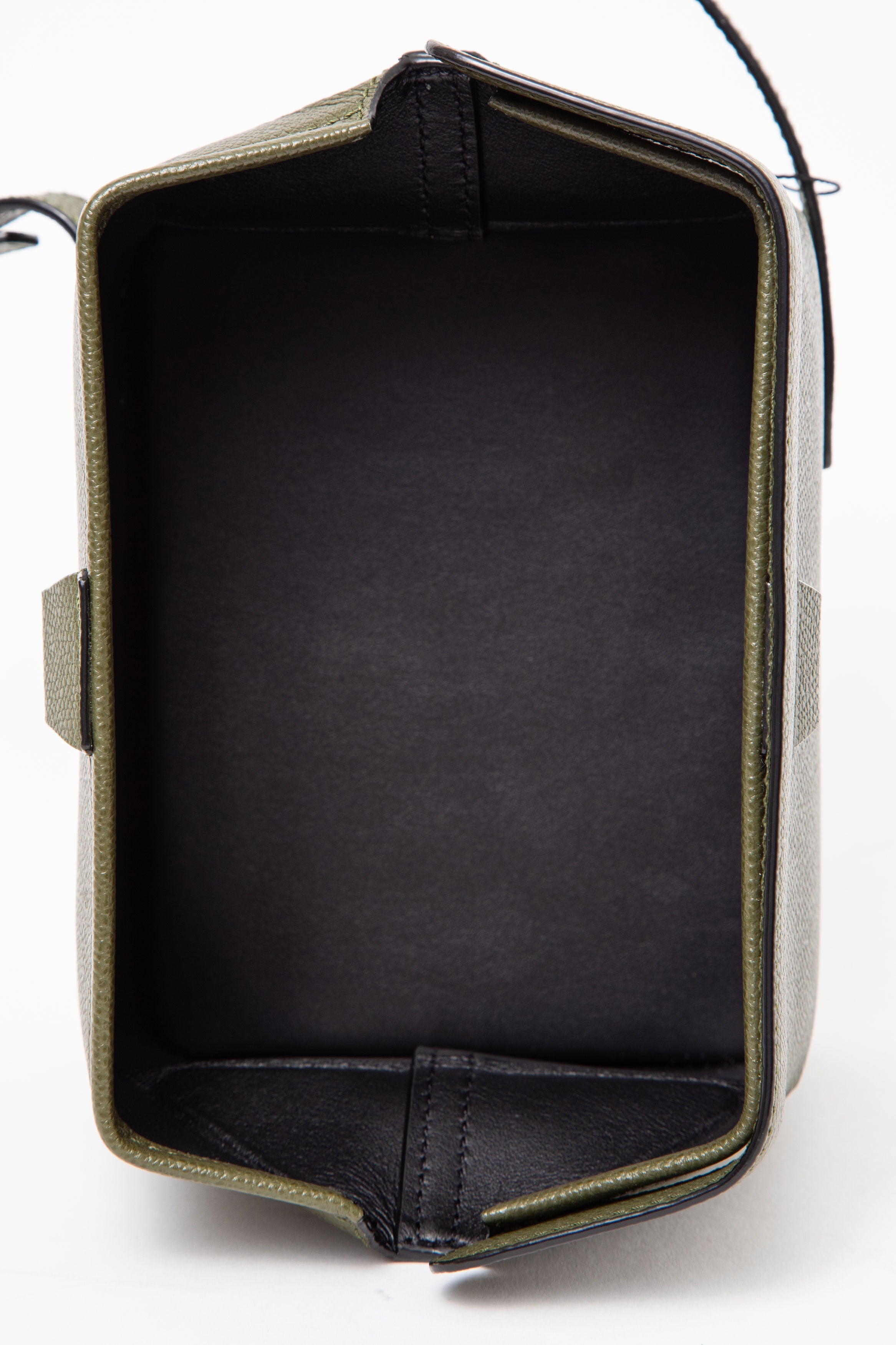 Valextra Calf Leather Tric Trac Bag With Strap Green