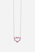 Tiffany Platinum Diamond Pink Sapphire Heart Pendant Necklace
