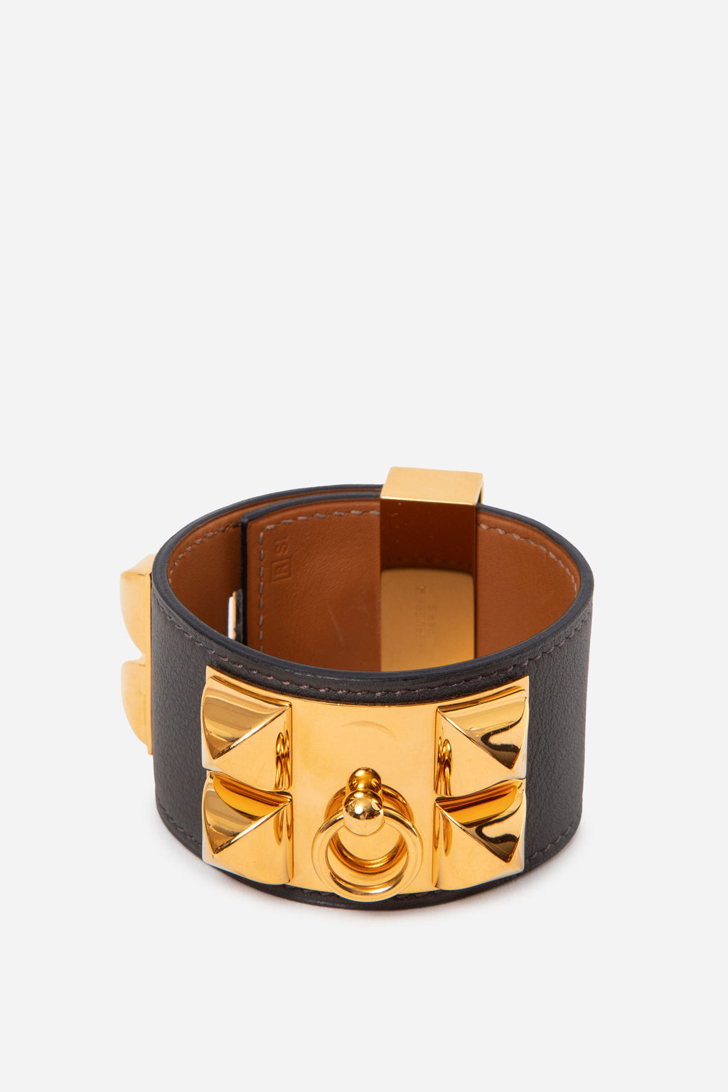 Hermes 2014 Collier de Chien bracelet Grey Size S