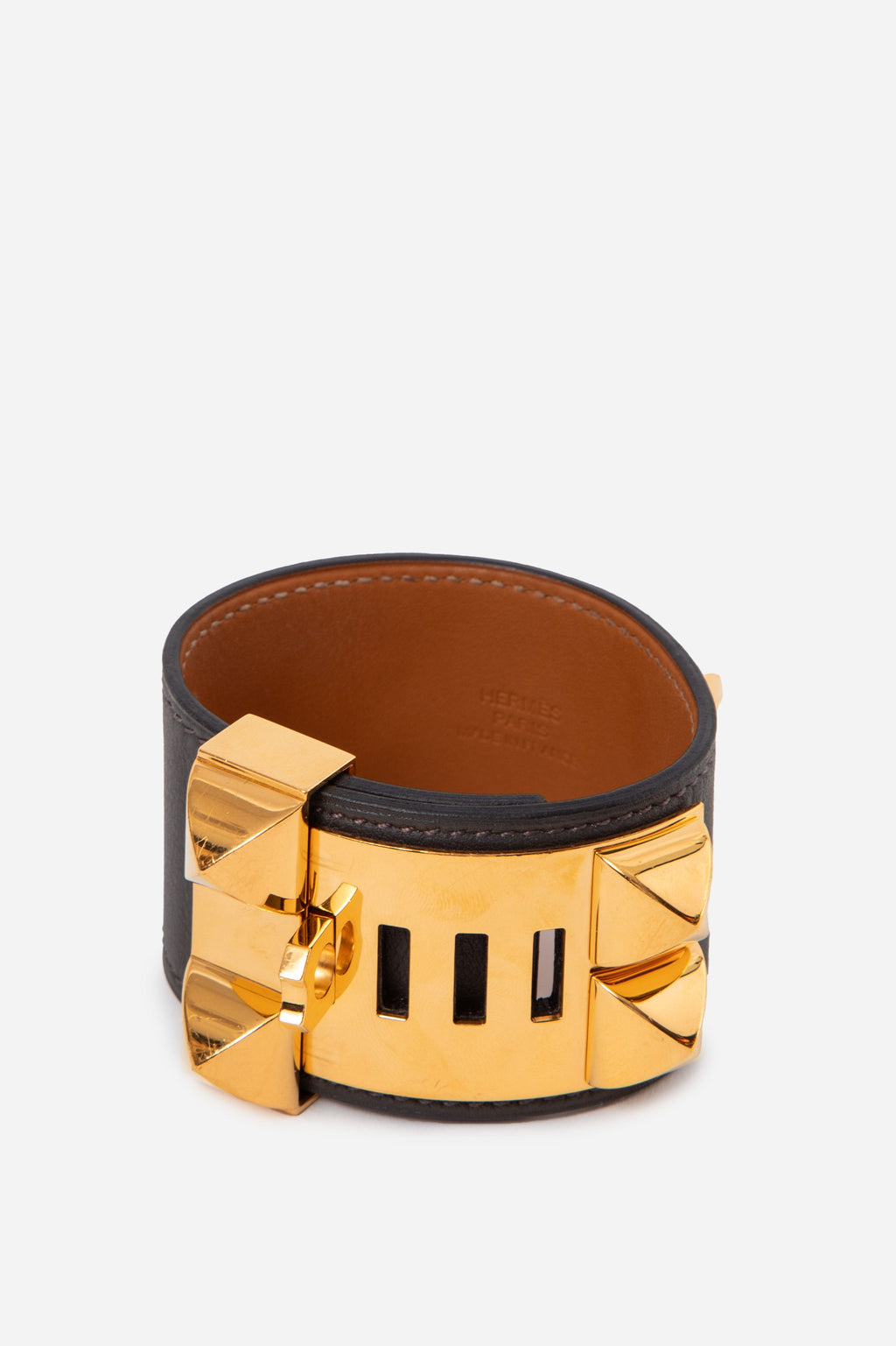 Hermes 2014 Collier de Chien bracelet Grey Size S