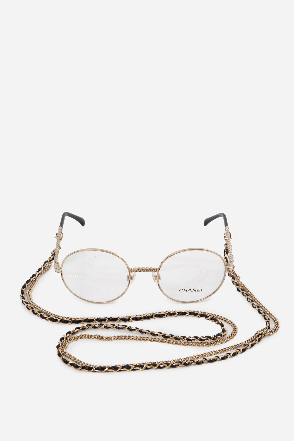 Pre-Owned Chanel Metal Round Removable Chain Eyeglasses