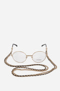 Pre-Owned Chanel Metal Round Removable Chain Eyeglasses