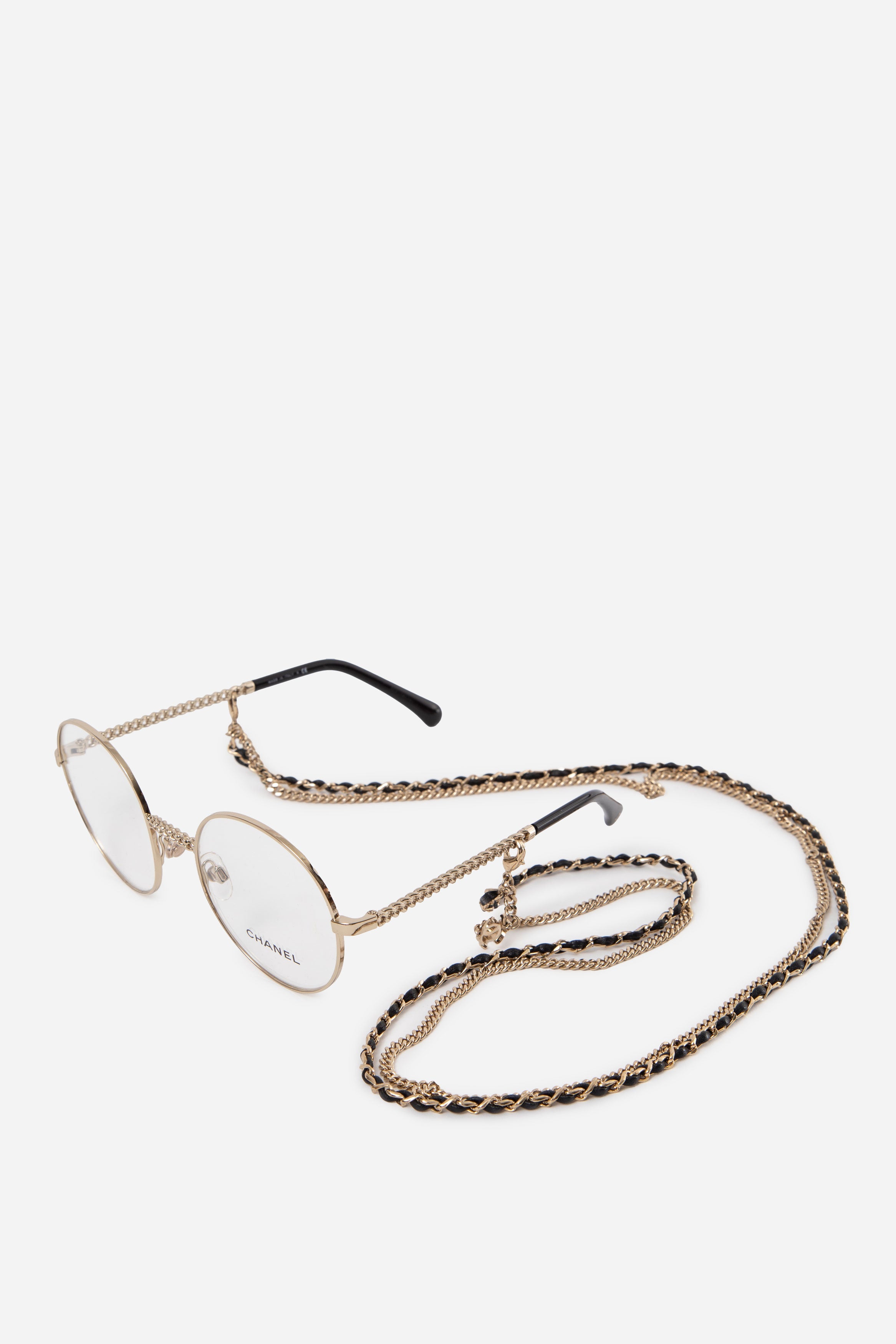 Pre-Owned Chanel Metal Round Removable Chain Eyeglasses