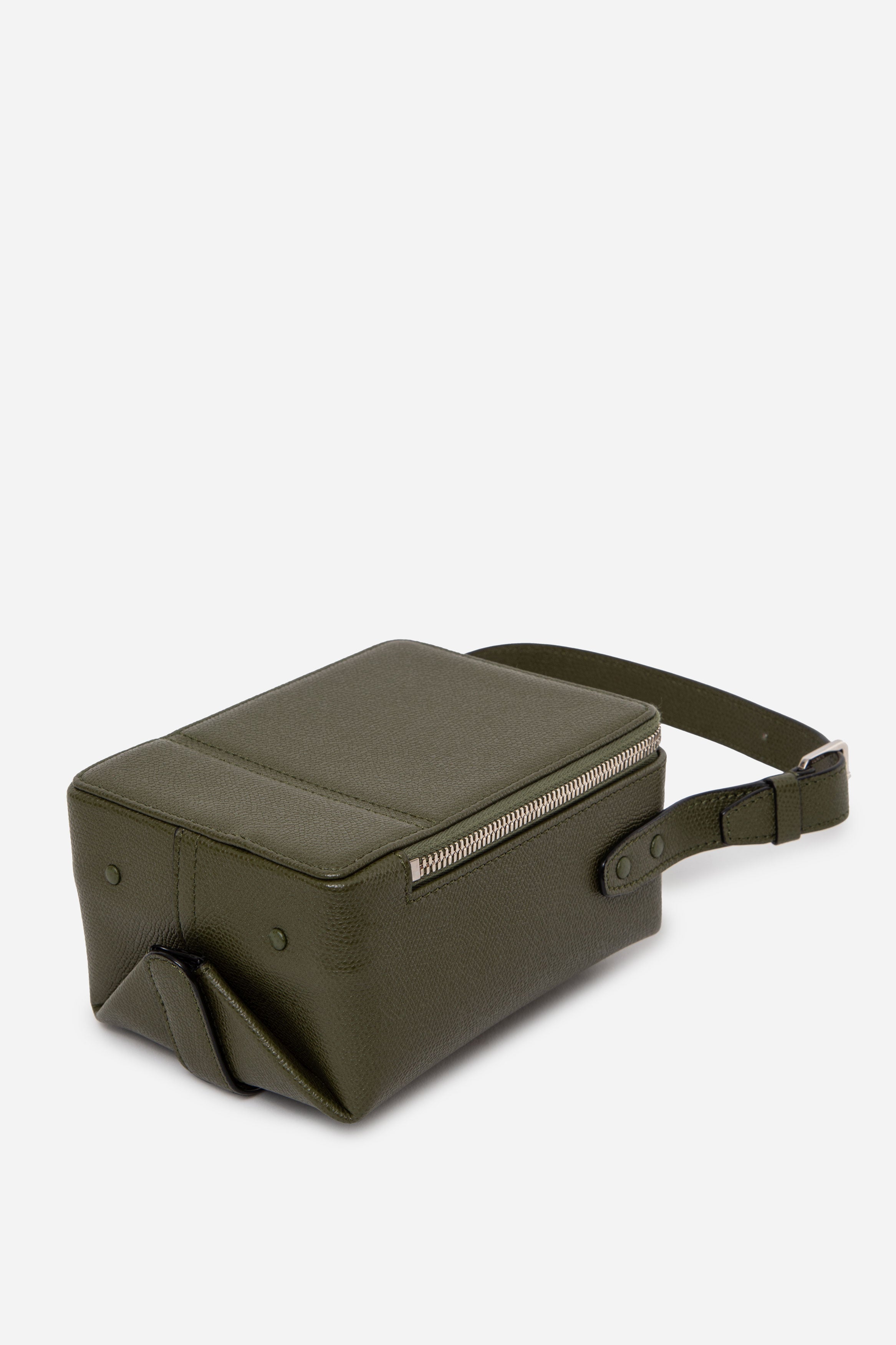 Valextra Calf Leather Tric Trac Bag With Strap Green