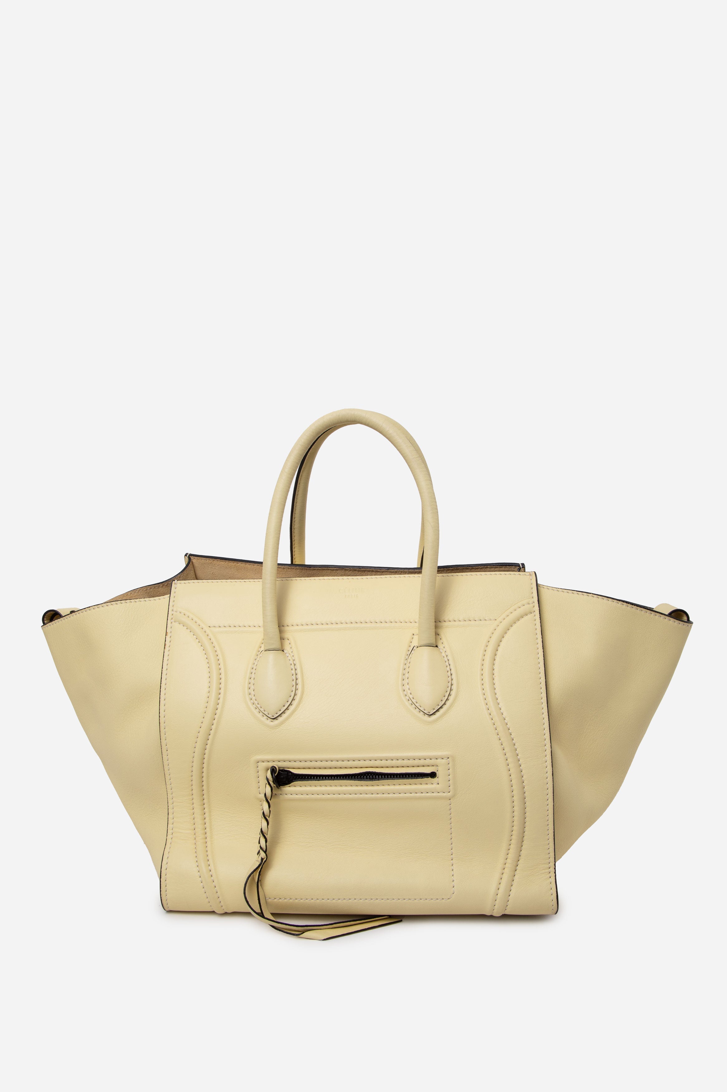 Celine Supple Calfskin Medium Phantom Luggage Tote Yellow