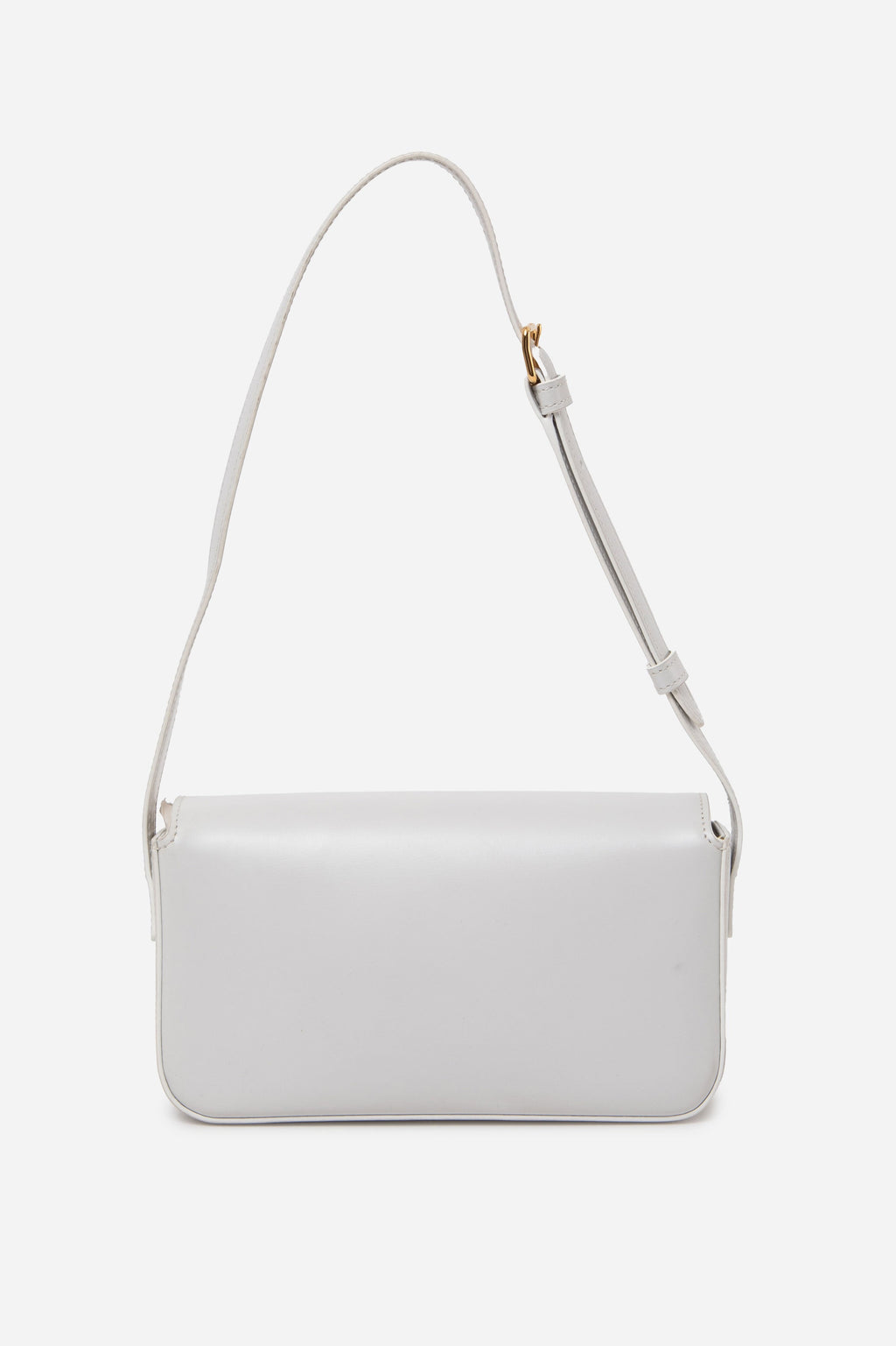 Celine 2023 White Shiny Calfskin Claude Shoulder Bag