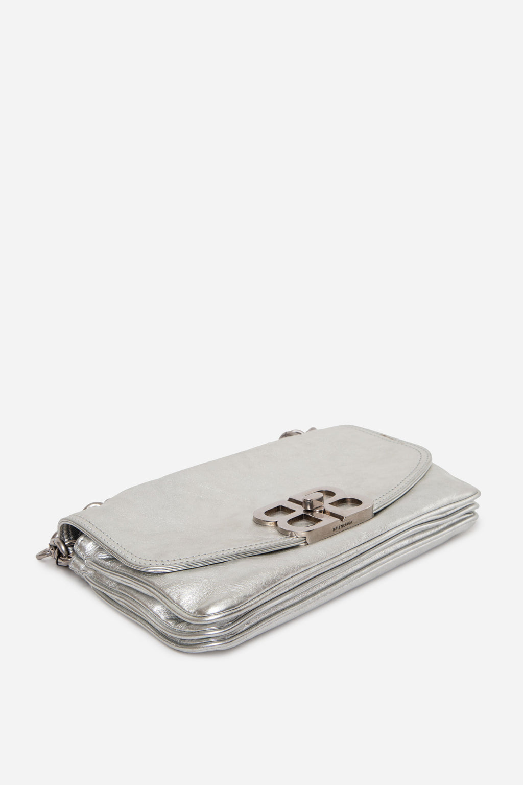 Balenciaga Metallic Peach Calfskin Small BB Soft Flap Bag