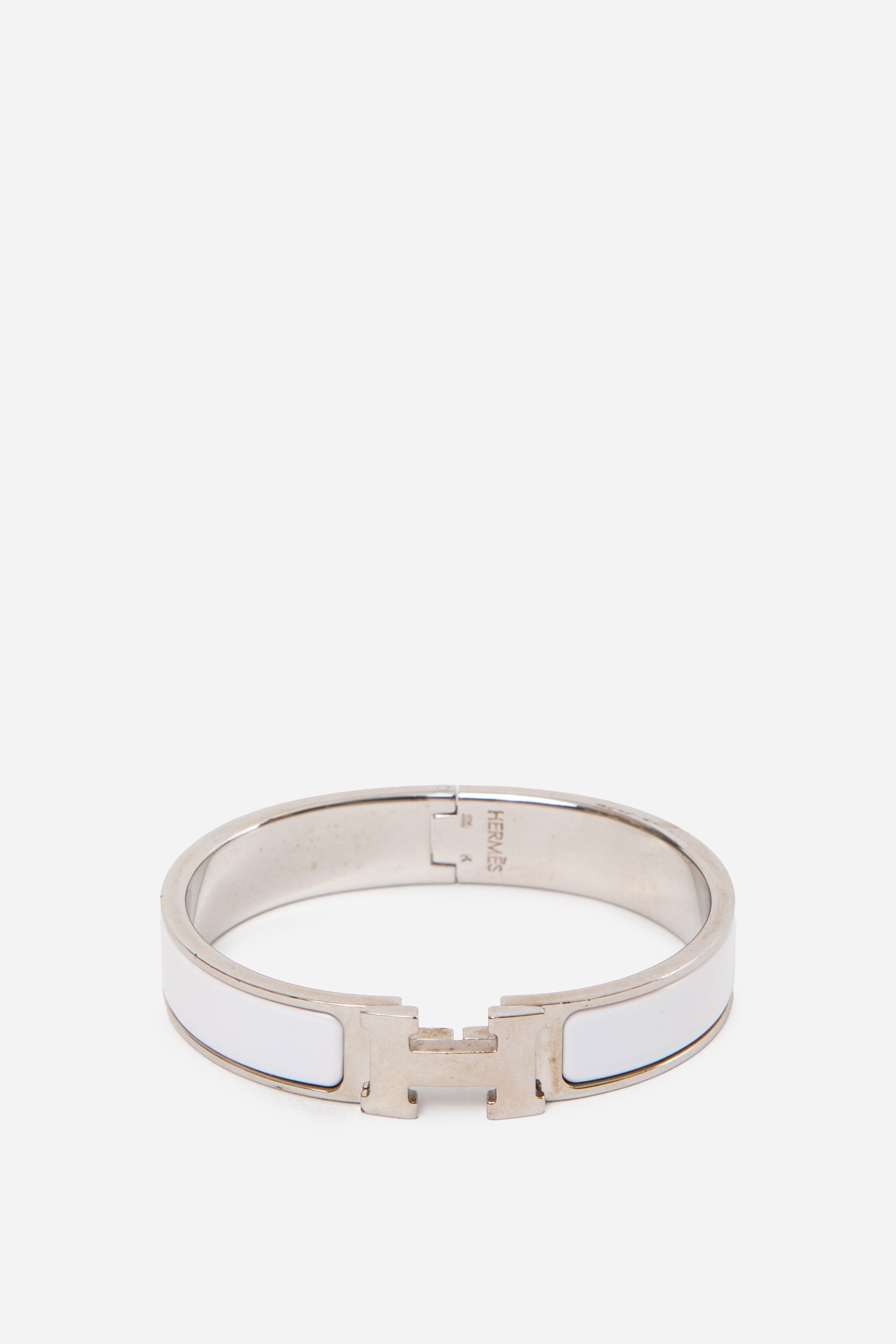 Hermes Clic H Bracelet White