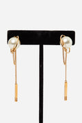 Christian Dior Pearl Tribales Dangle Chain Earrings