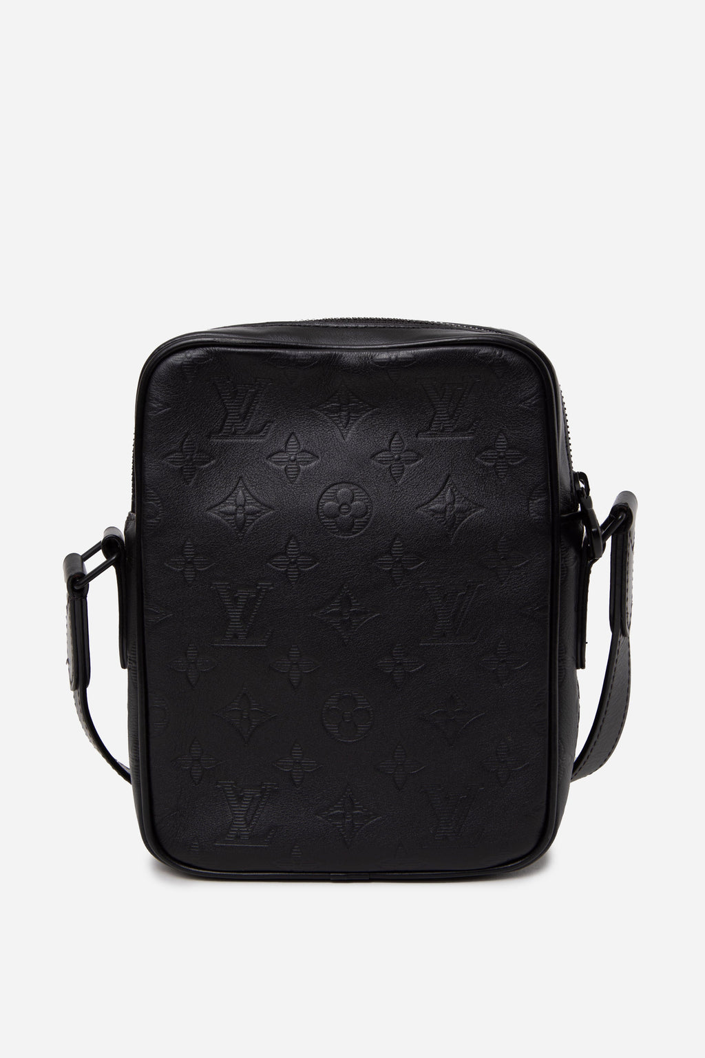 Louis Vuitton 2019 Calfskin Monogram Shadow Danube PM Crossbody Black