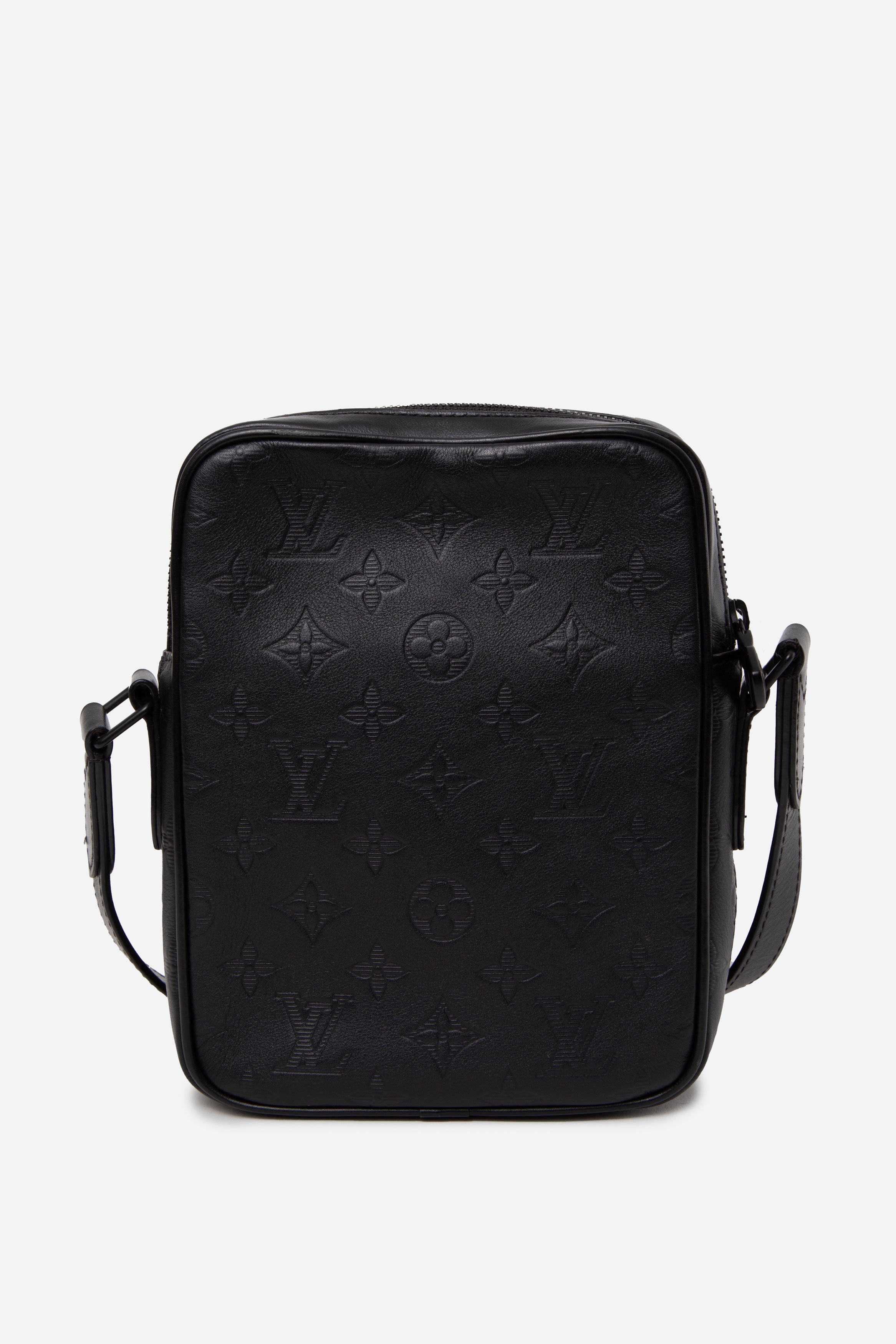 Louis Vuitton 2019 Calfskin Monogram Shadow Danube PM Crossbody Black
