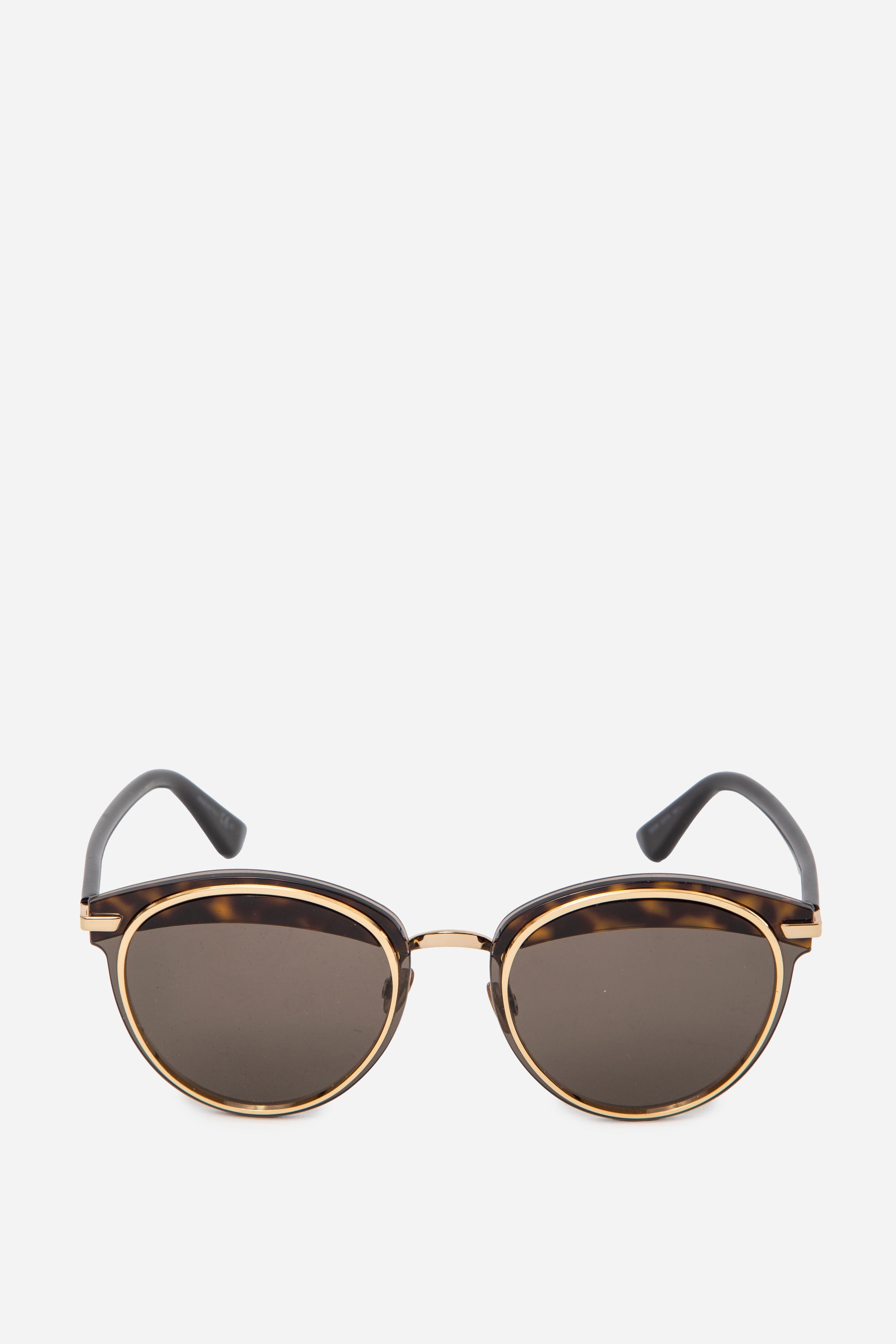 Dior Brown Offset1 Metal Round Sunglasses