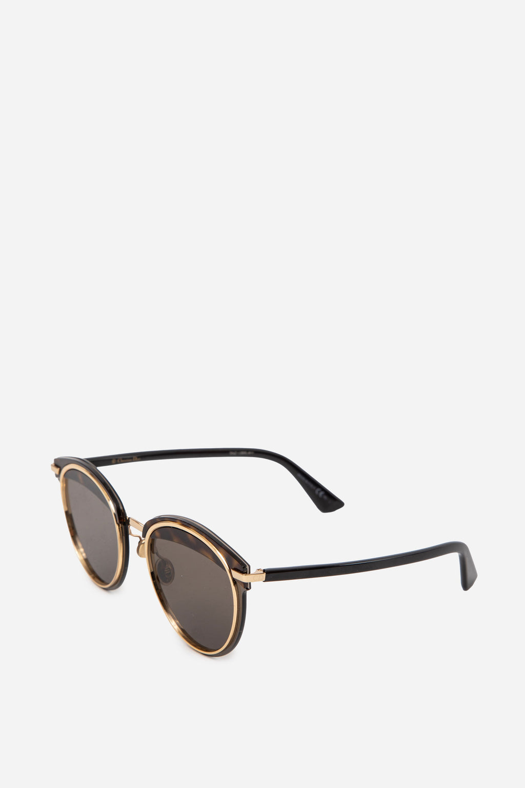 Dior Brown Offset1 Metal Round Sunglasses