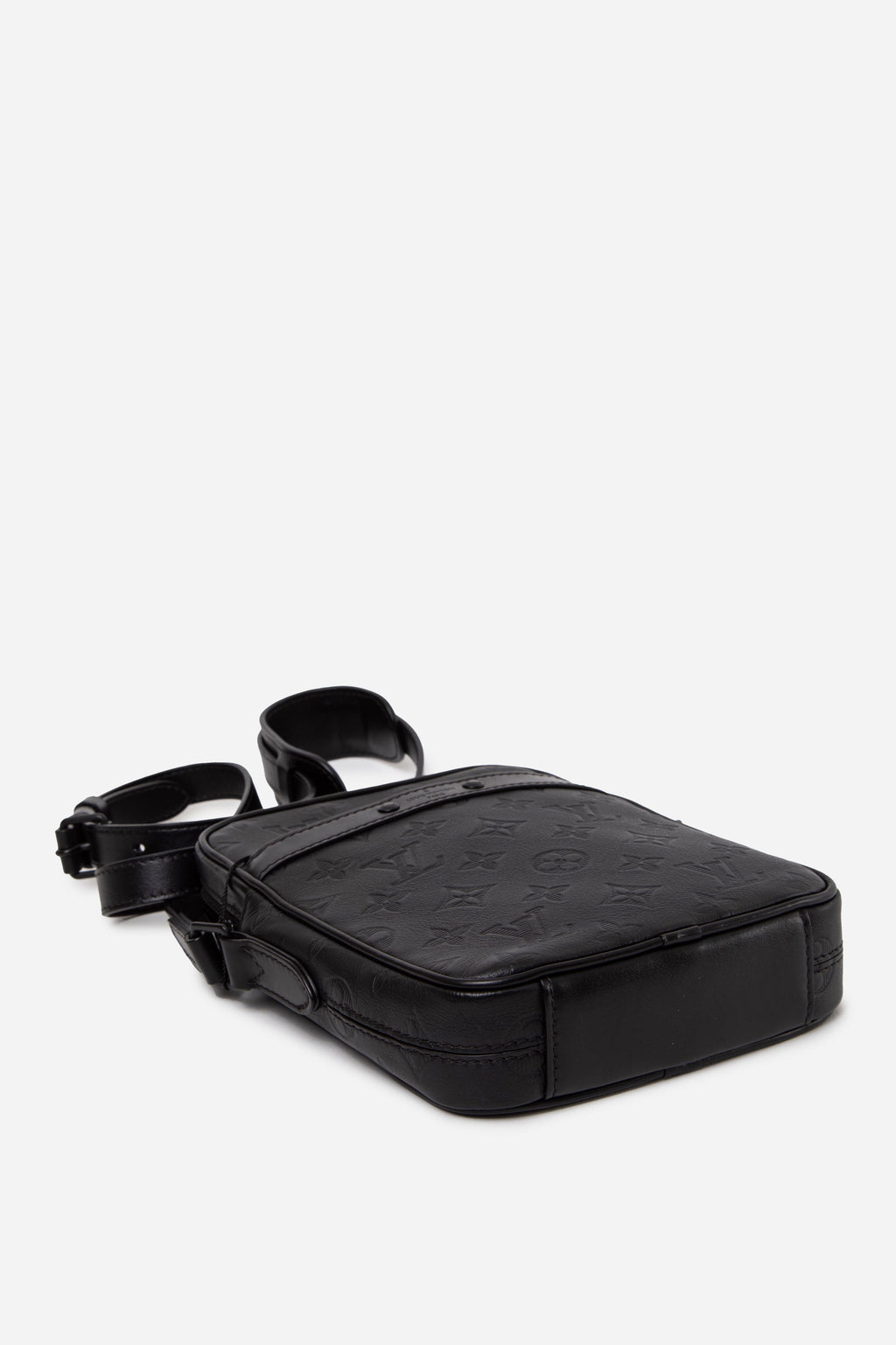 Louis Vuitton 2019 Calfskin Monogram Shadow Danube PM Crossbody Black