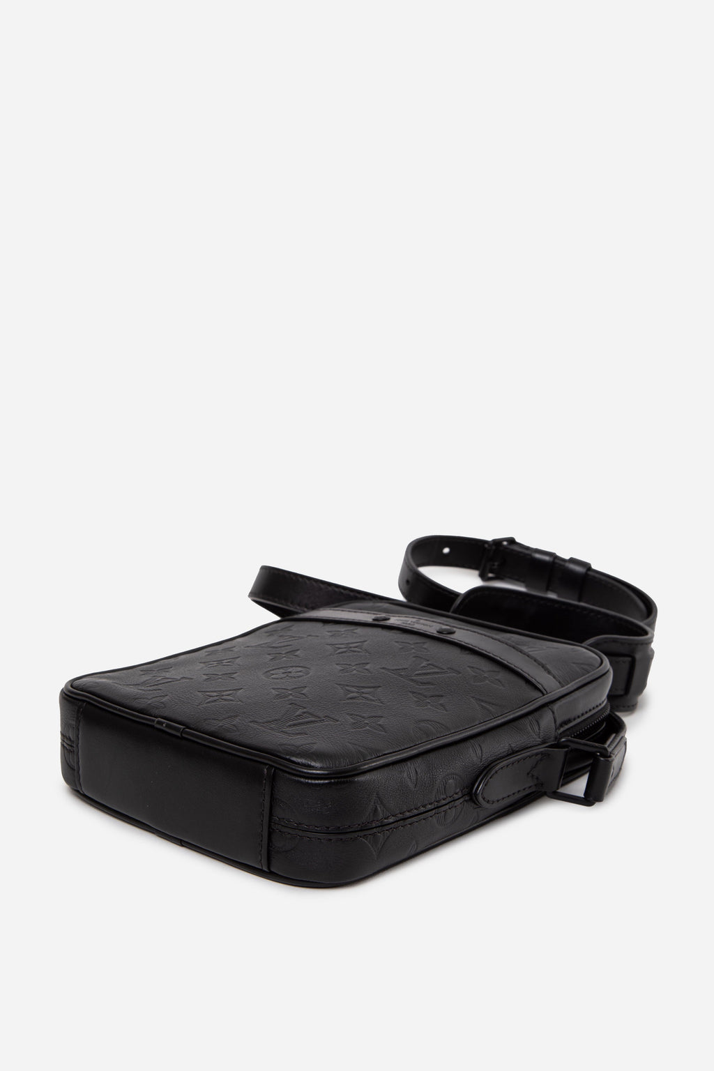 Louis Vuitton 2019 Calfskin Monogram Shadow Danube PM Crossbody Black