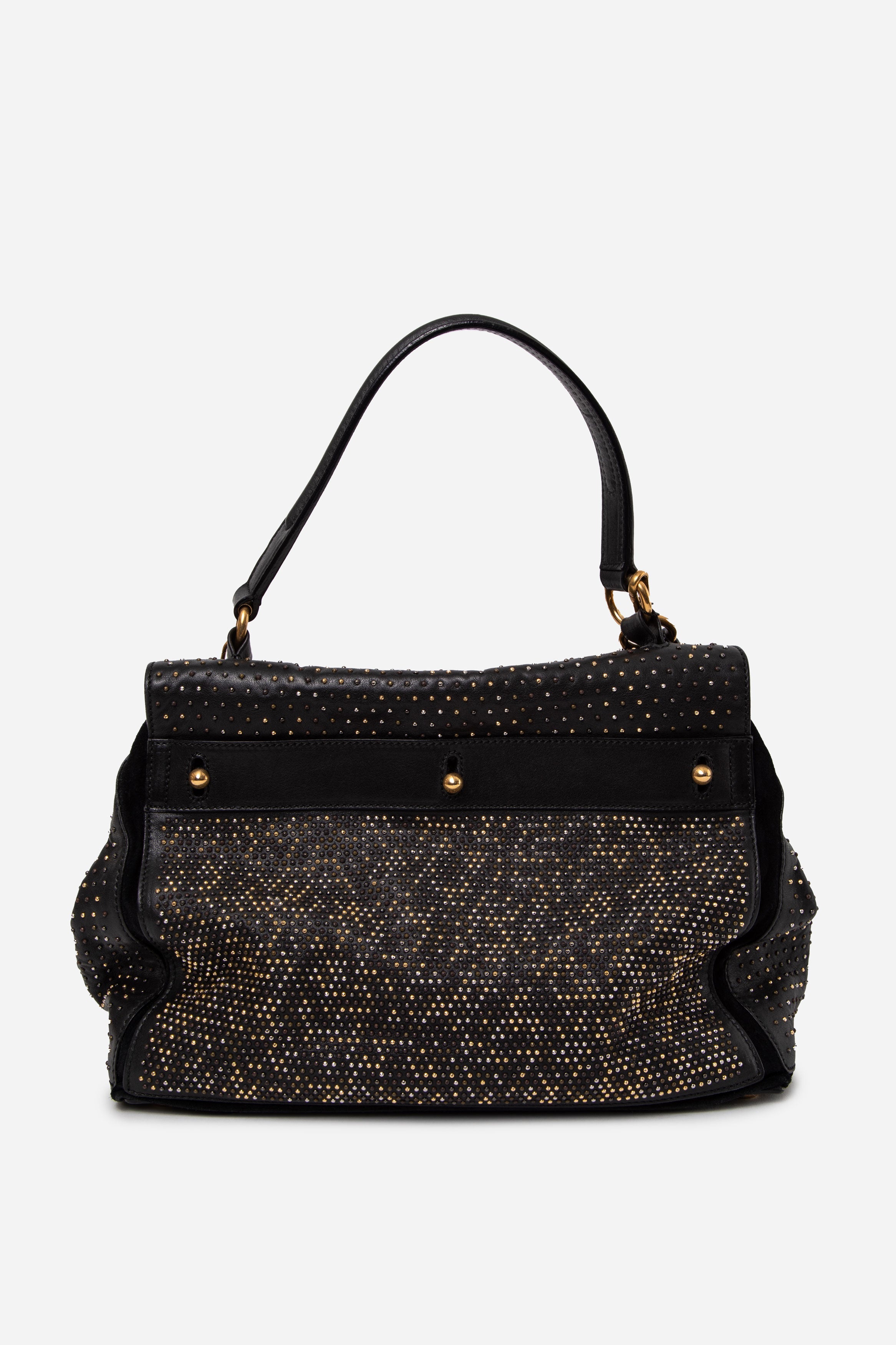 Yves Saint Laurent Black Studded Muse Two Tote bag With Strap