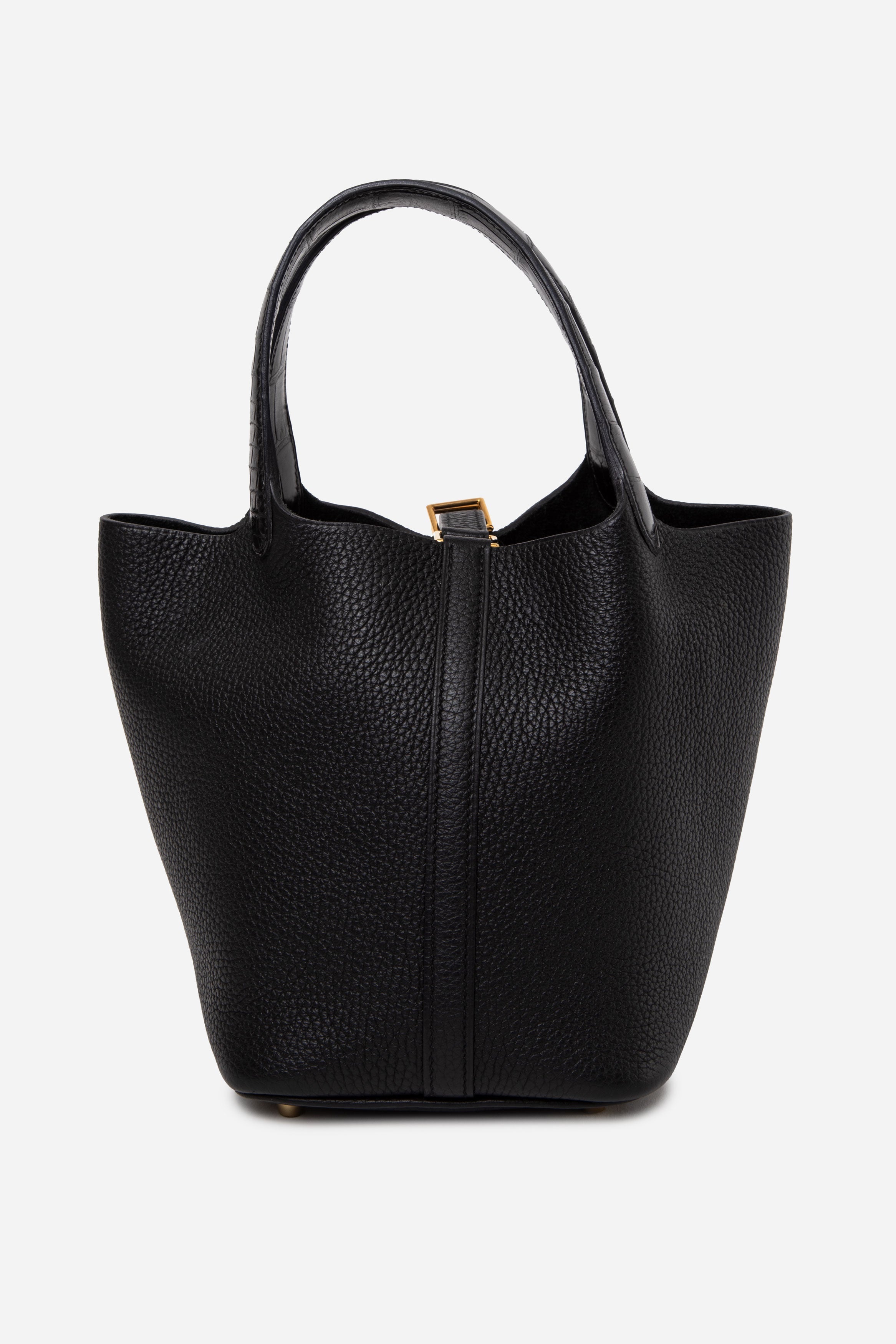 Hermes 2020 Black Taurillon Clemence Matte Alligator Picotin Lock Touch 18 PM