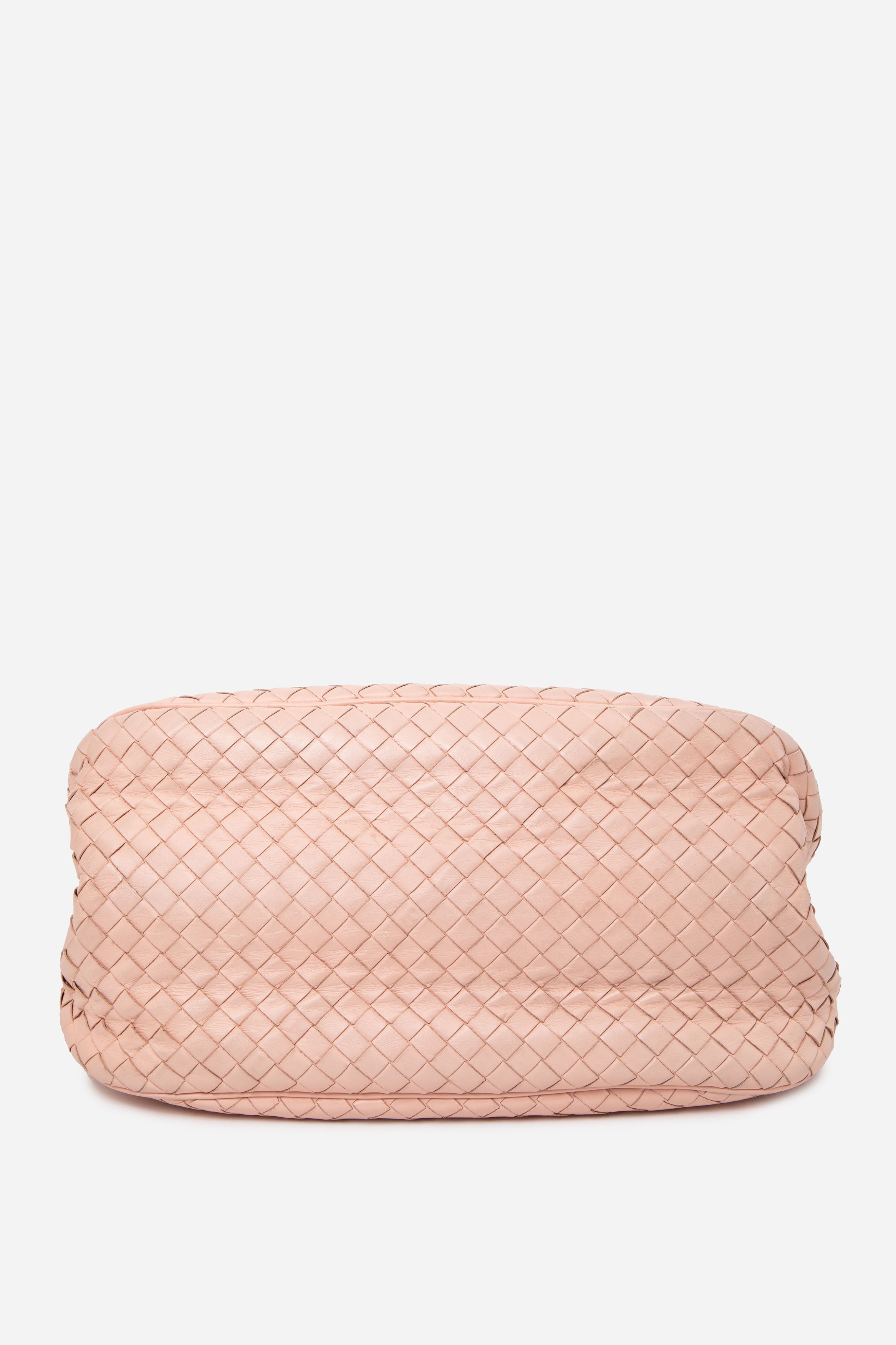 Bottega Veneta Leather Small Intrecciato Shoulder Bag Pink