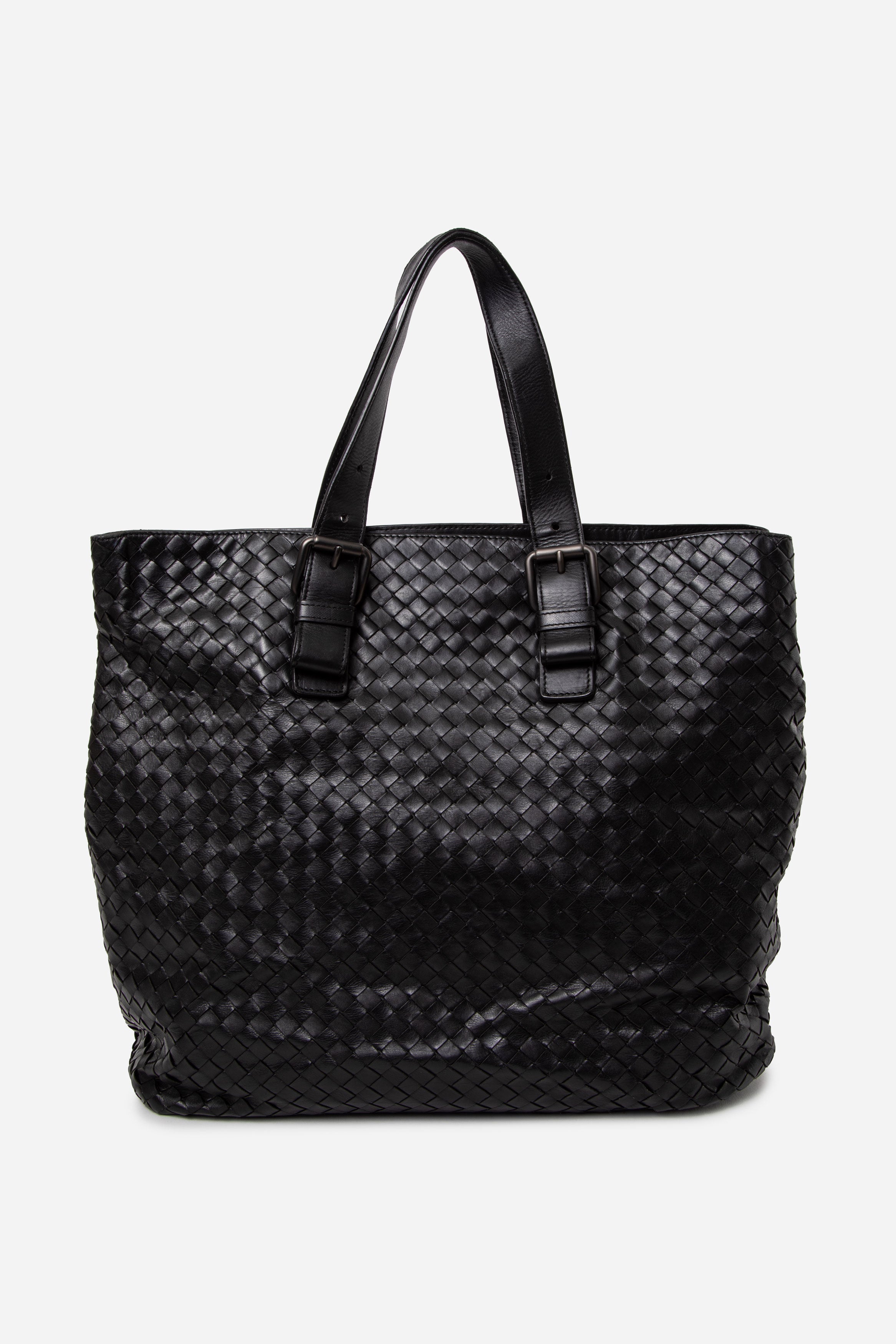 Bottega Veneta Black Nappa Intrecciato Tote Bag