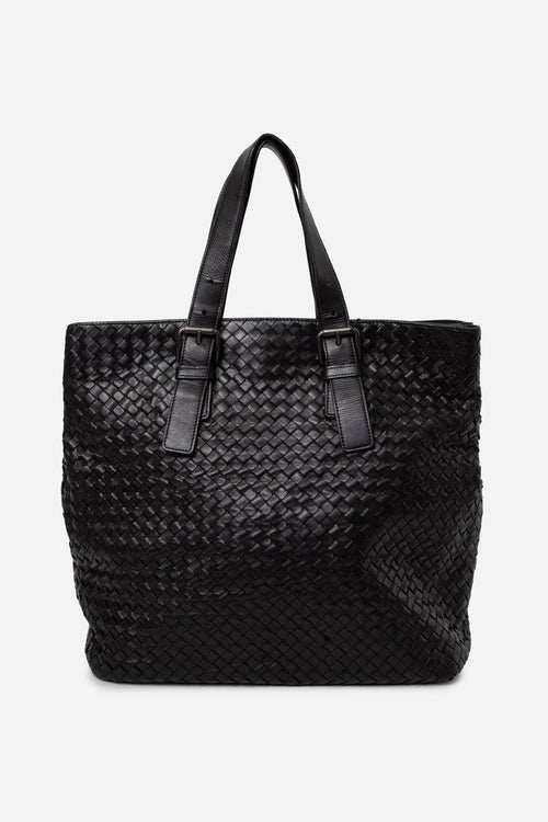 Bottega Veneta Black Nappa Intrecciato Tote Bag