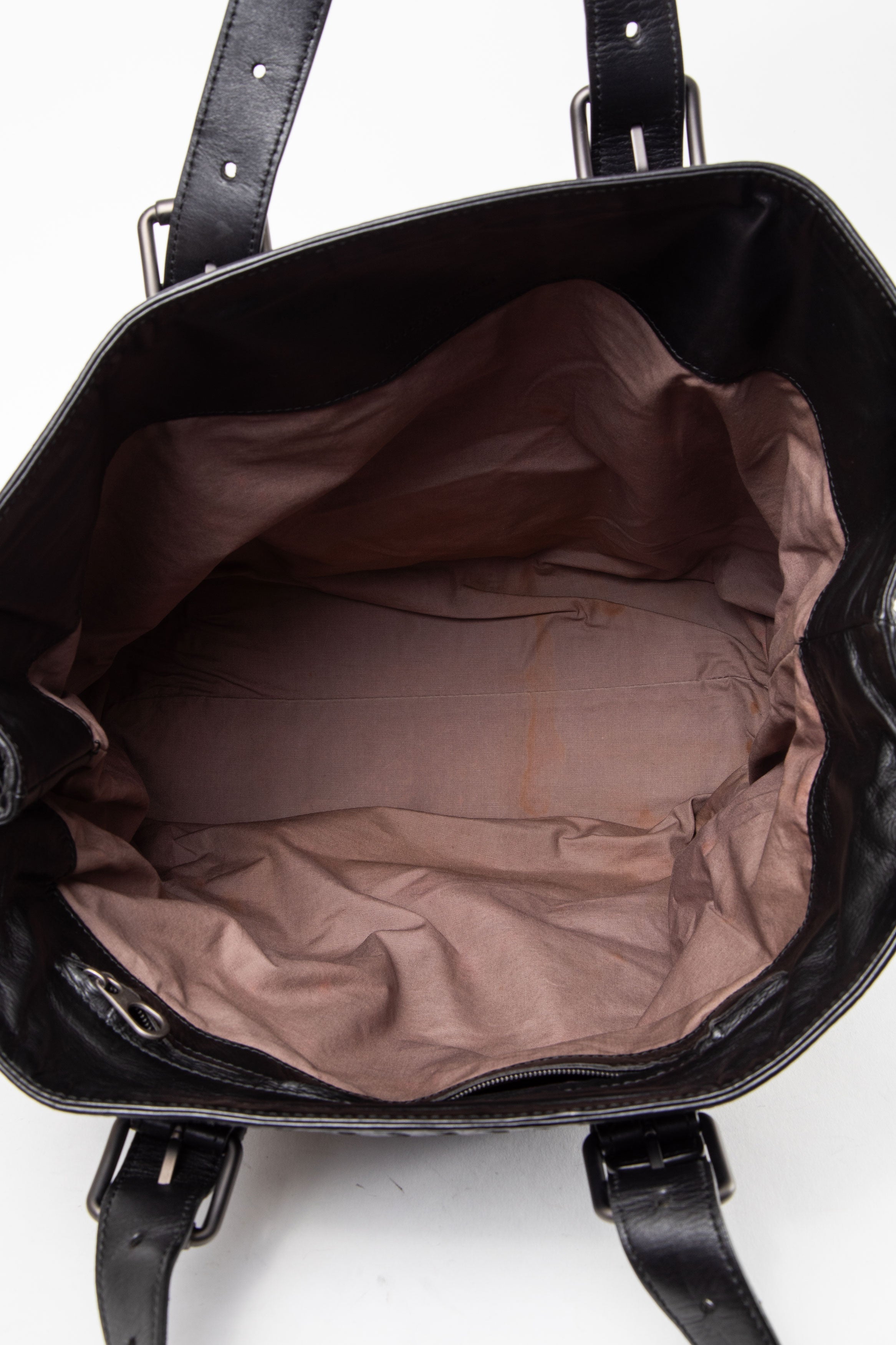 Bottega Veneta Black Nappa Intrecciato Tote Bag