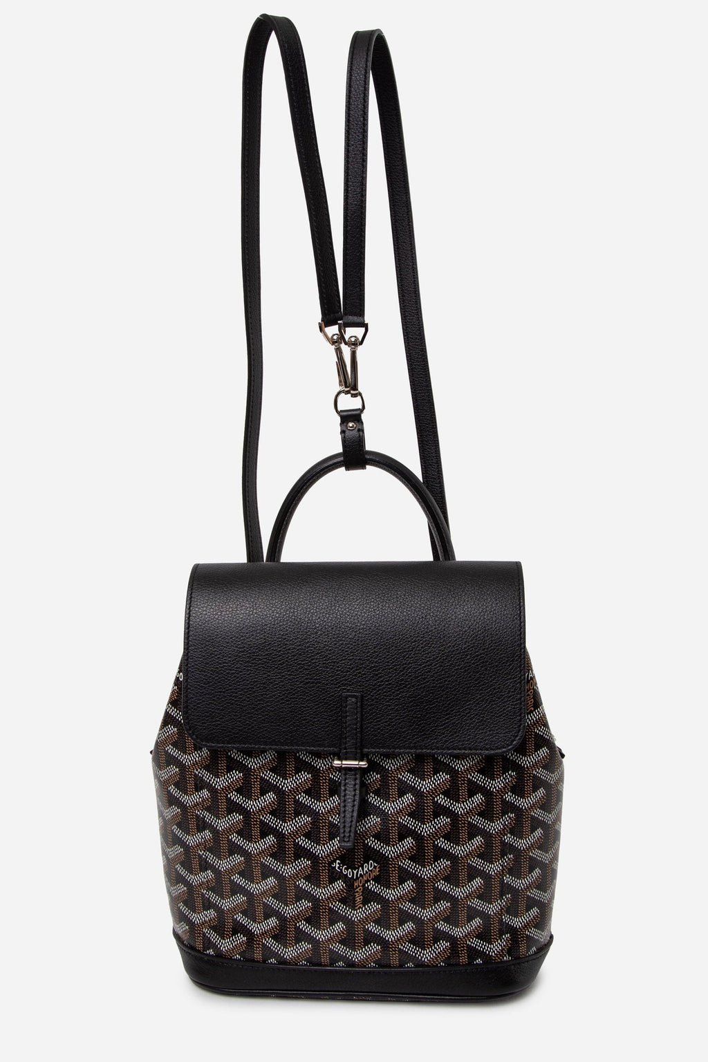 Goyard 2023 Goyardine Calfskin Mini Alpin Backpack Black