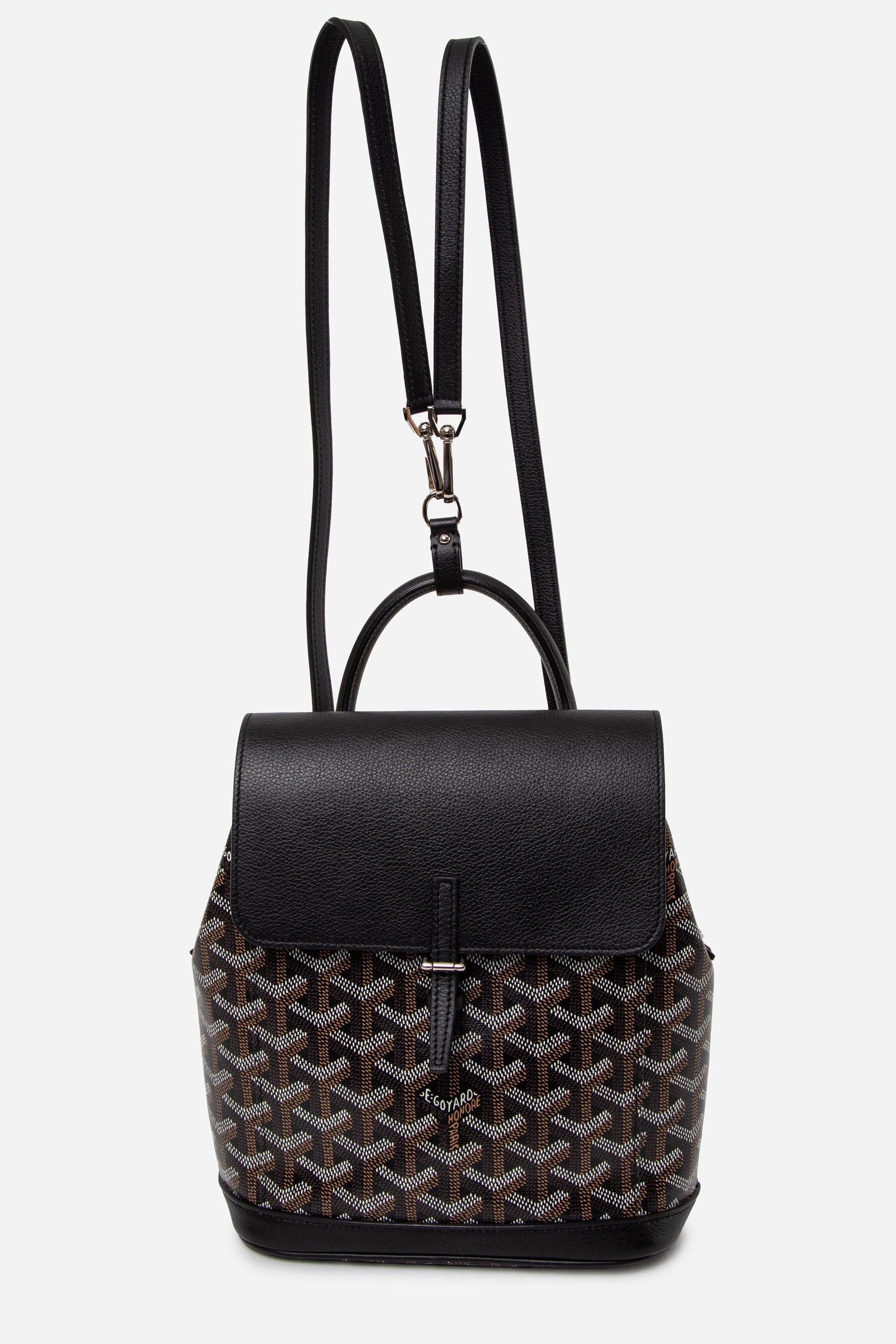 Goyard 2023 Goyardine Calfskin Mini Alpin Backpack Black