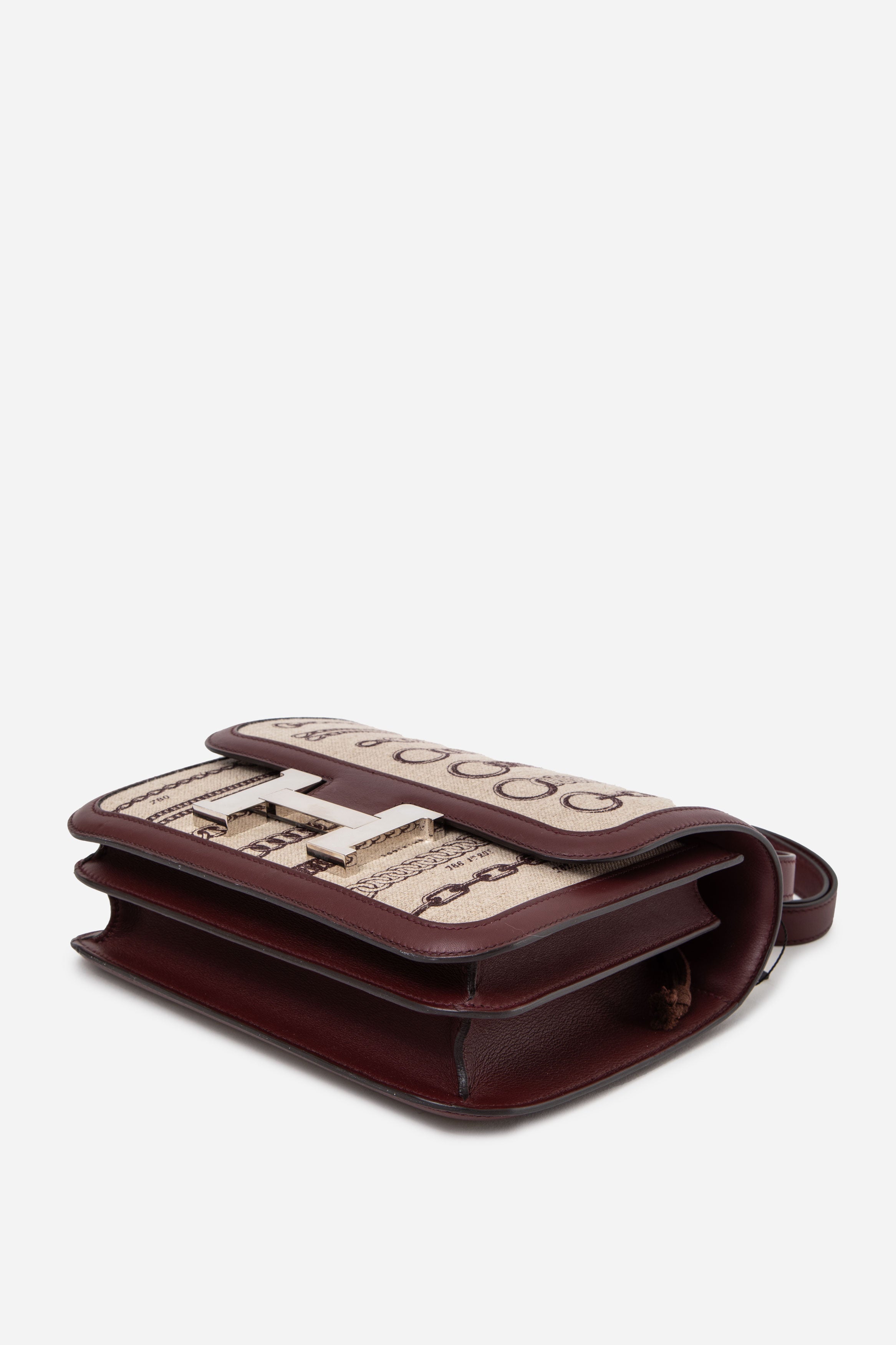 Hermes Swift Toile Dechainee Constance 24 Bordeaux PHW