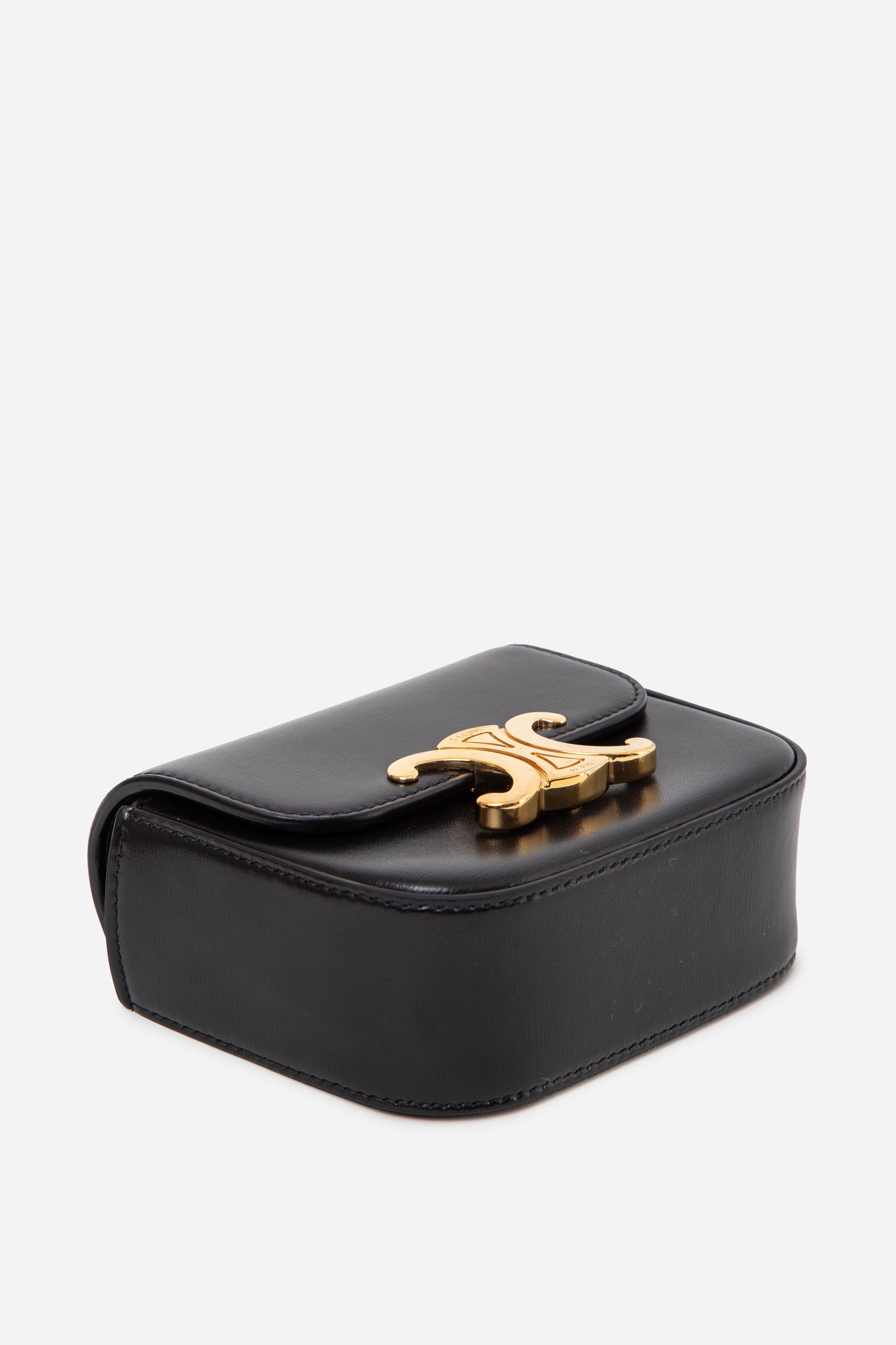 Celine 2021 MINI CLAUDE IN SHINY CALFSKIN BLACK