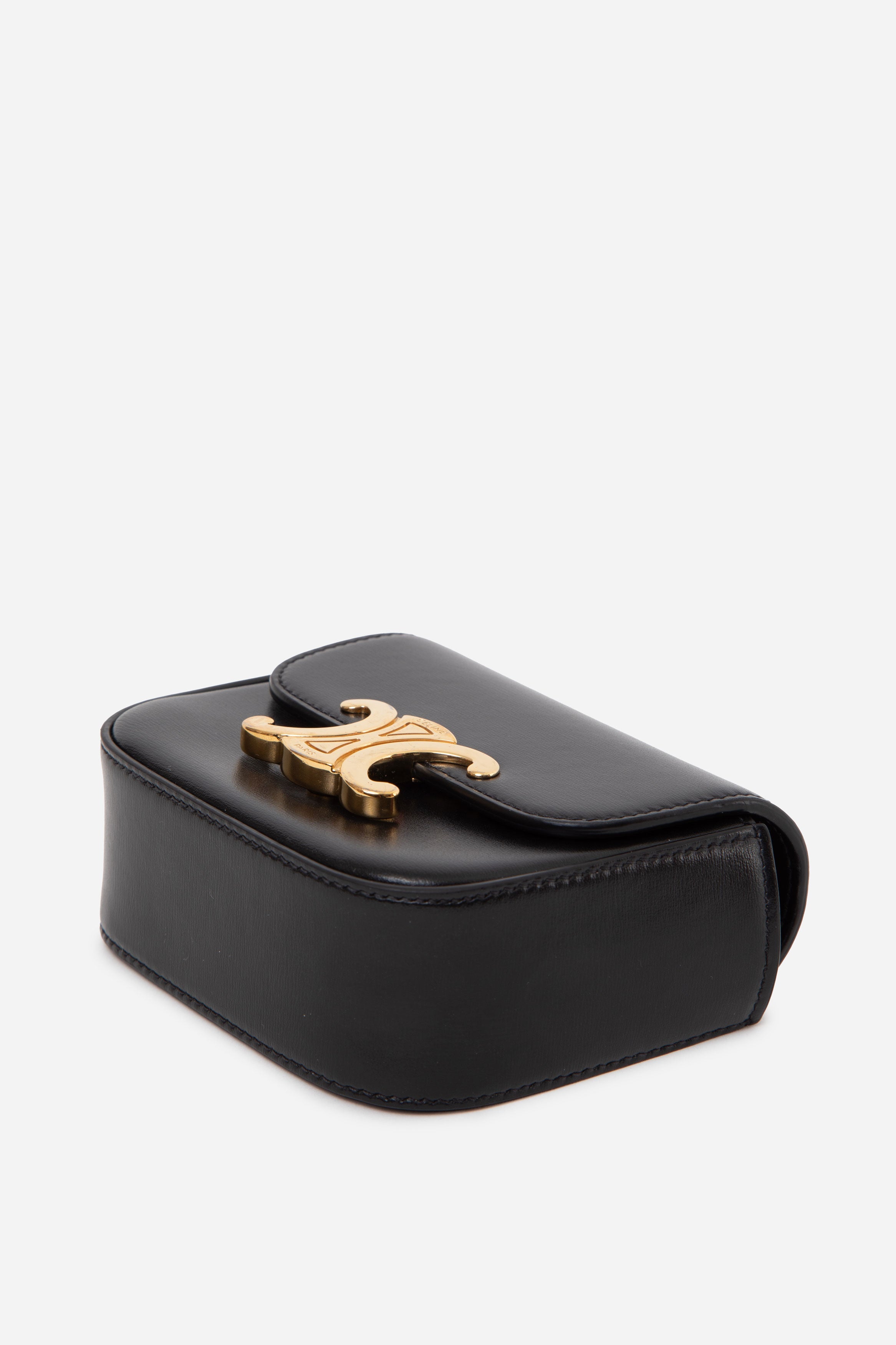 Celine 2021 MINI CLAUDE IN SHINY CALFSKIN BLACK