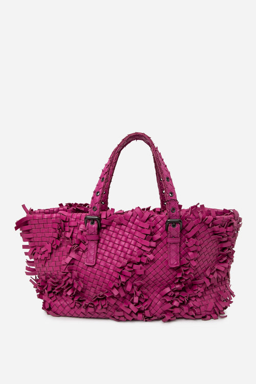 Bottega Veneta Fringe Intrecciato Cabat Tote